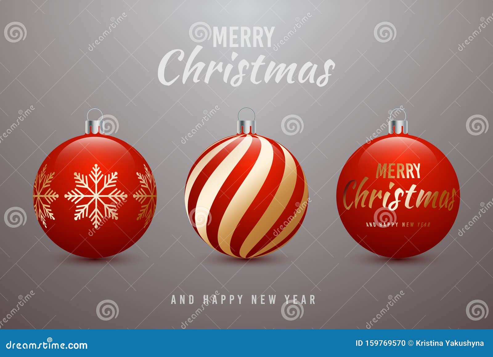 Juguetes Vectoriales De Año Nuevo. Juego De Pelotas Rojas De Navidad Con Adorno De Oro Stock de ilustración - Ilustración de juego, año: 159769570