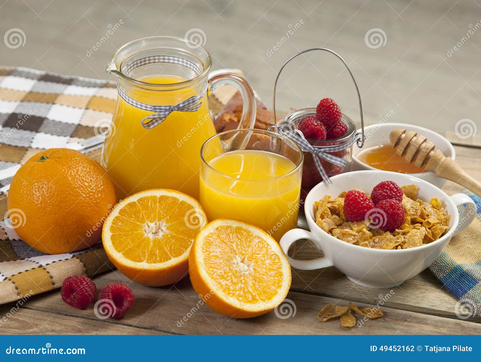 Juice and cereal stock photo. Image of organic, cherry 49452162