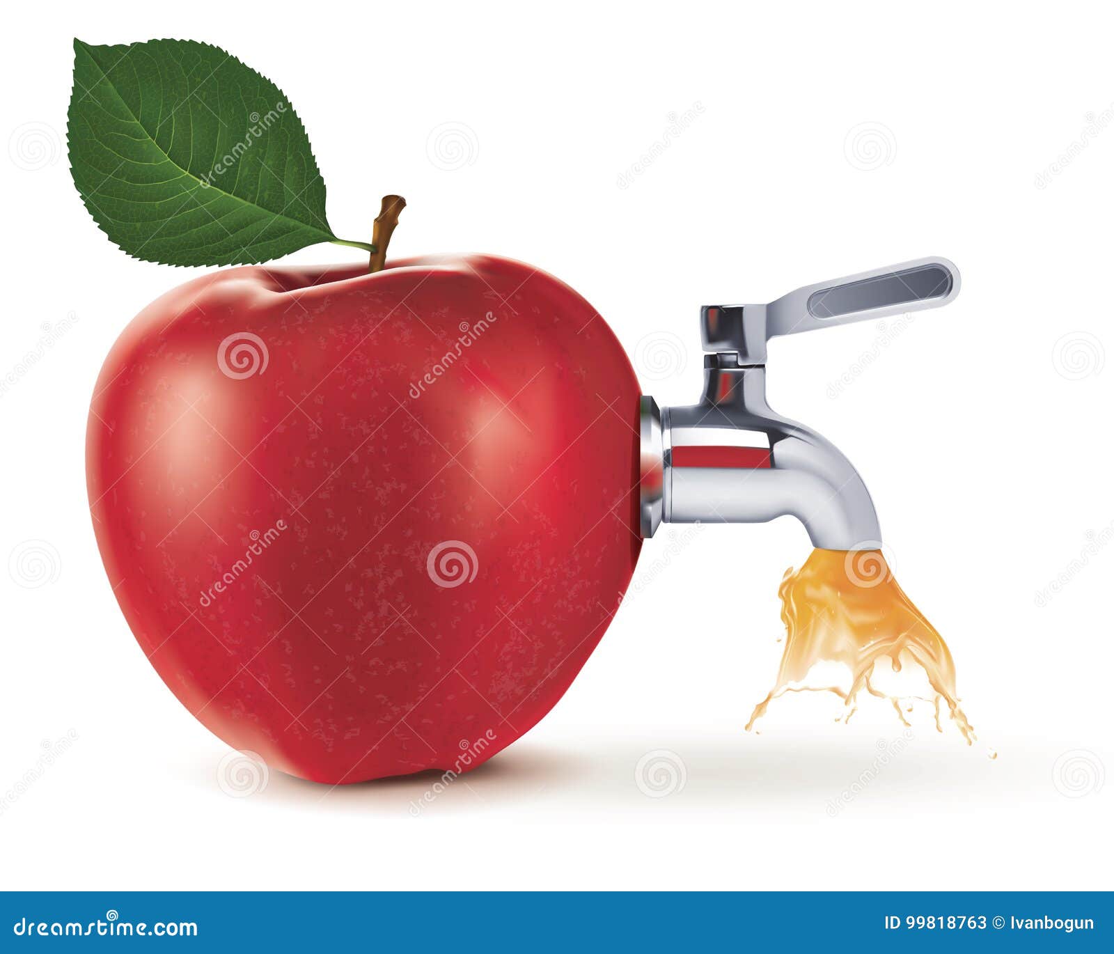 Juice Flowing from Apple through the Tap Stock Illustration - Illustration  of apple, refreshment: 99818763