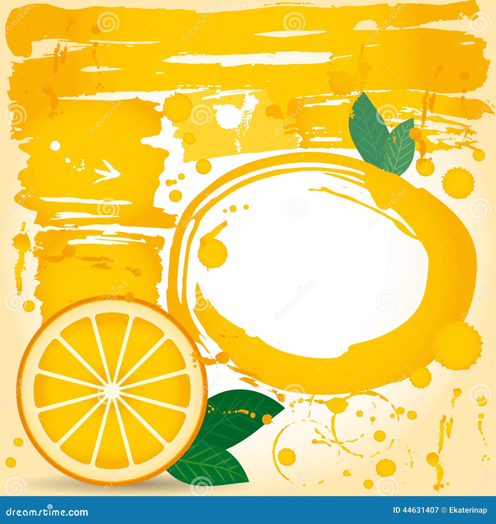 Juice Fruit Drops Liquid Orange Element Design. Grunge. Spray Paint