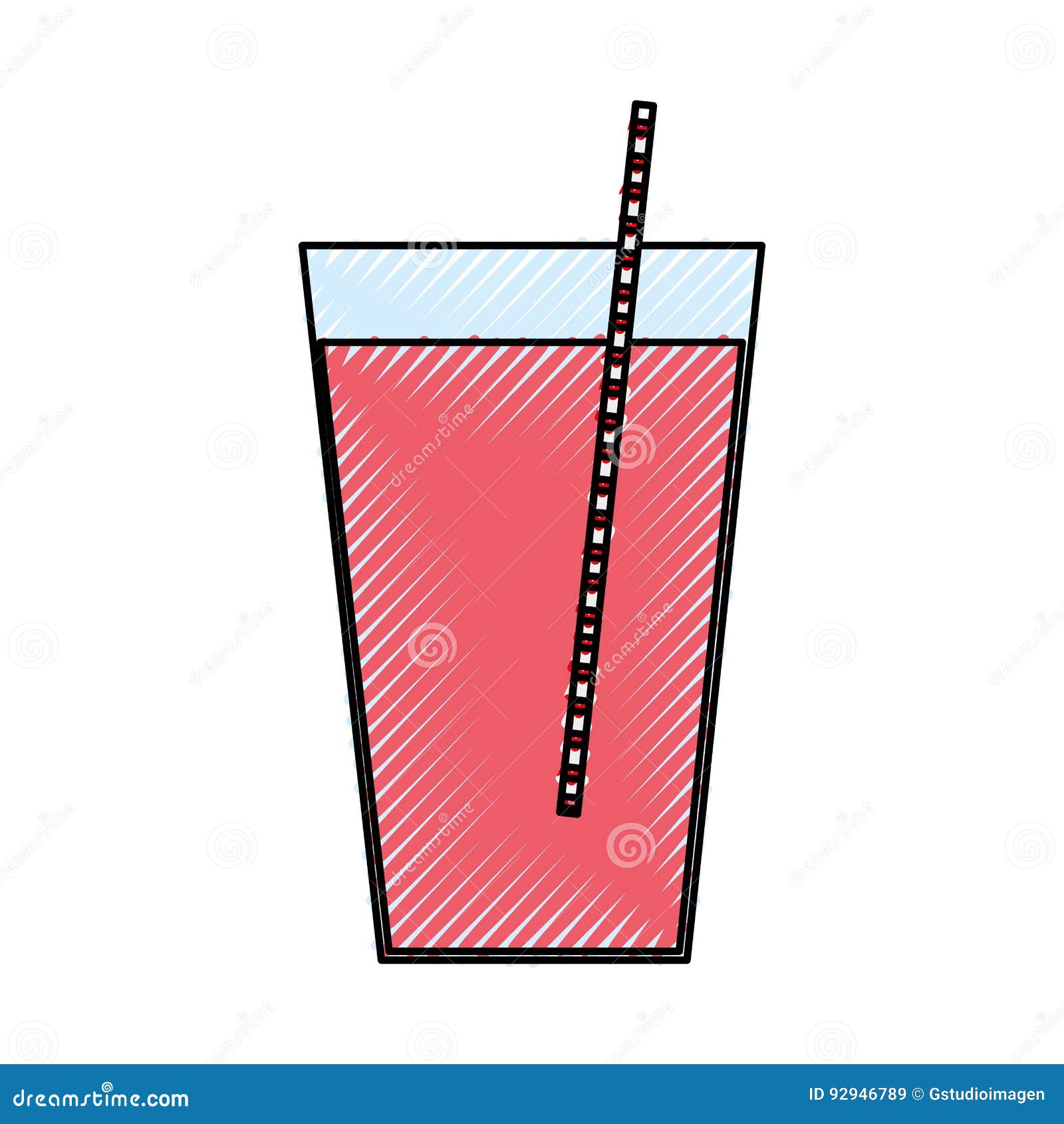 Juice glass with straw stock vector. Illustration of soda 92946789