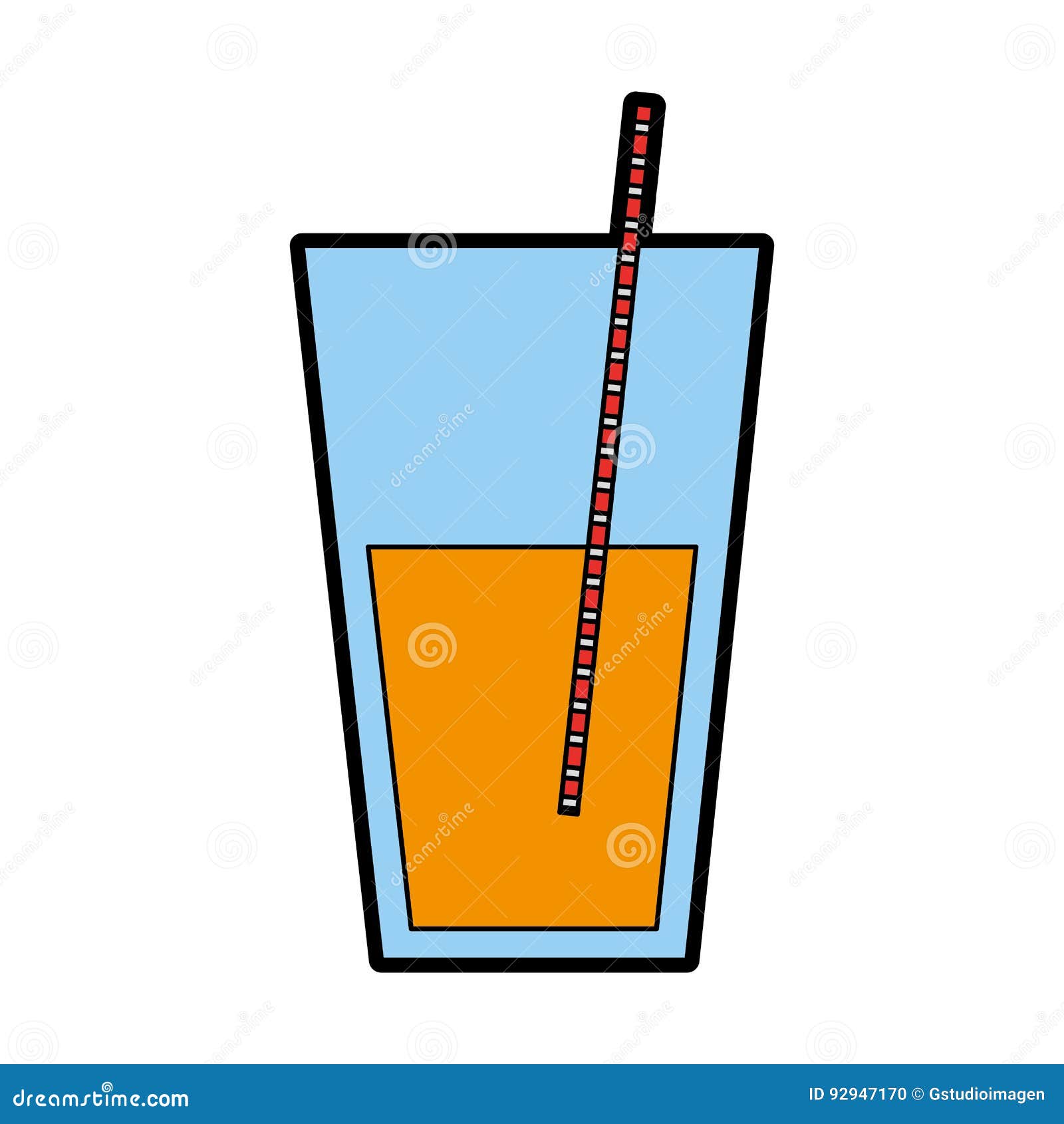 Juice glass with straw stock vector. Illustration of glass 92947170