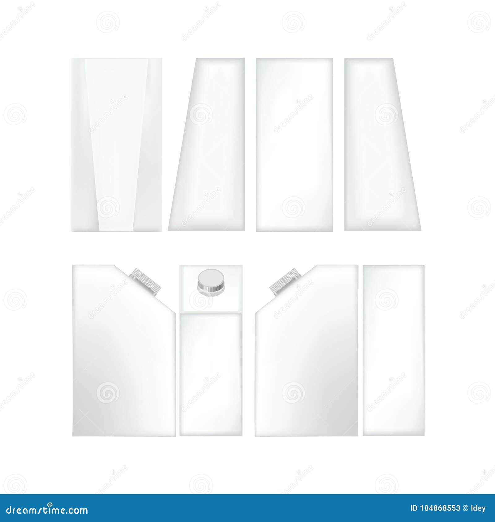 Download Juice And Milk Blank White Realistic Boxes. Mock-up ...