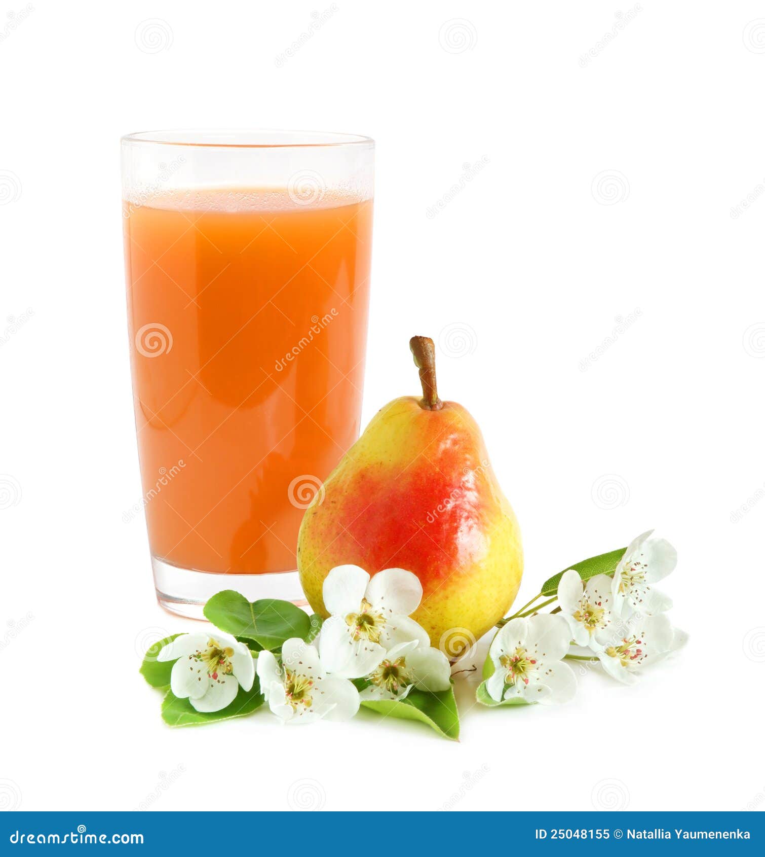 Juice with Pear and Flowers Stock Image Image of plant, blooming 25048155