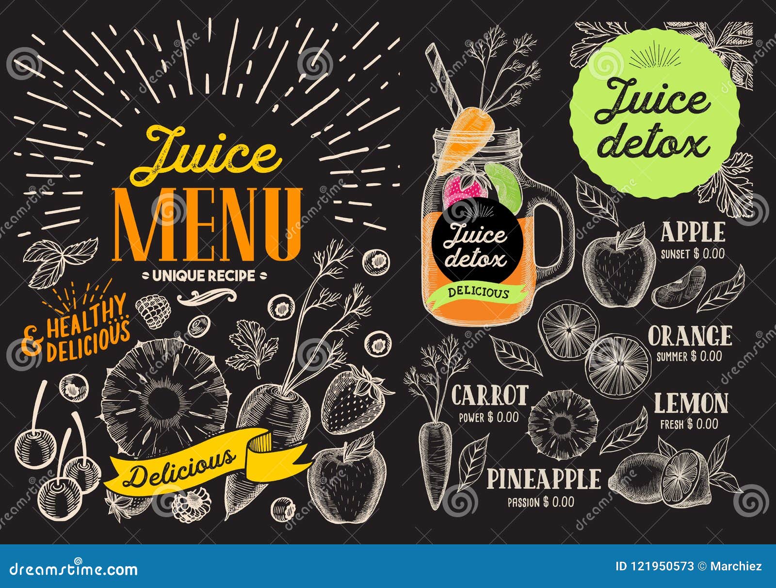 Juice Bar Menu Template from thumbs.dreamstime.com