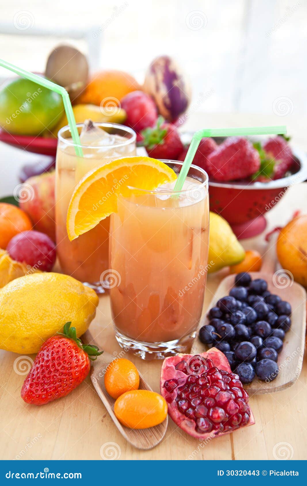Juice from Various Fresh Fruits Stock Image Image of glasses, oranges 30320443