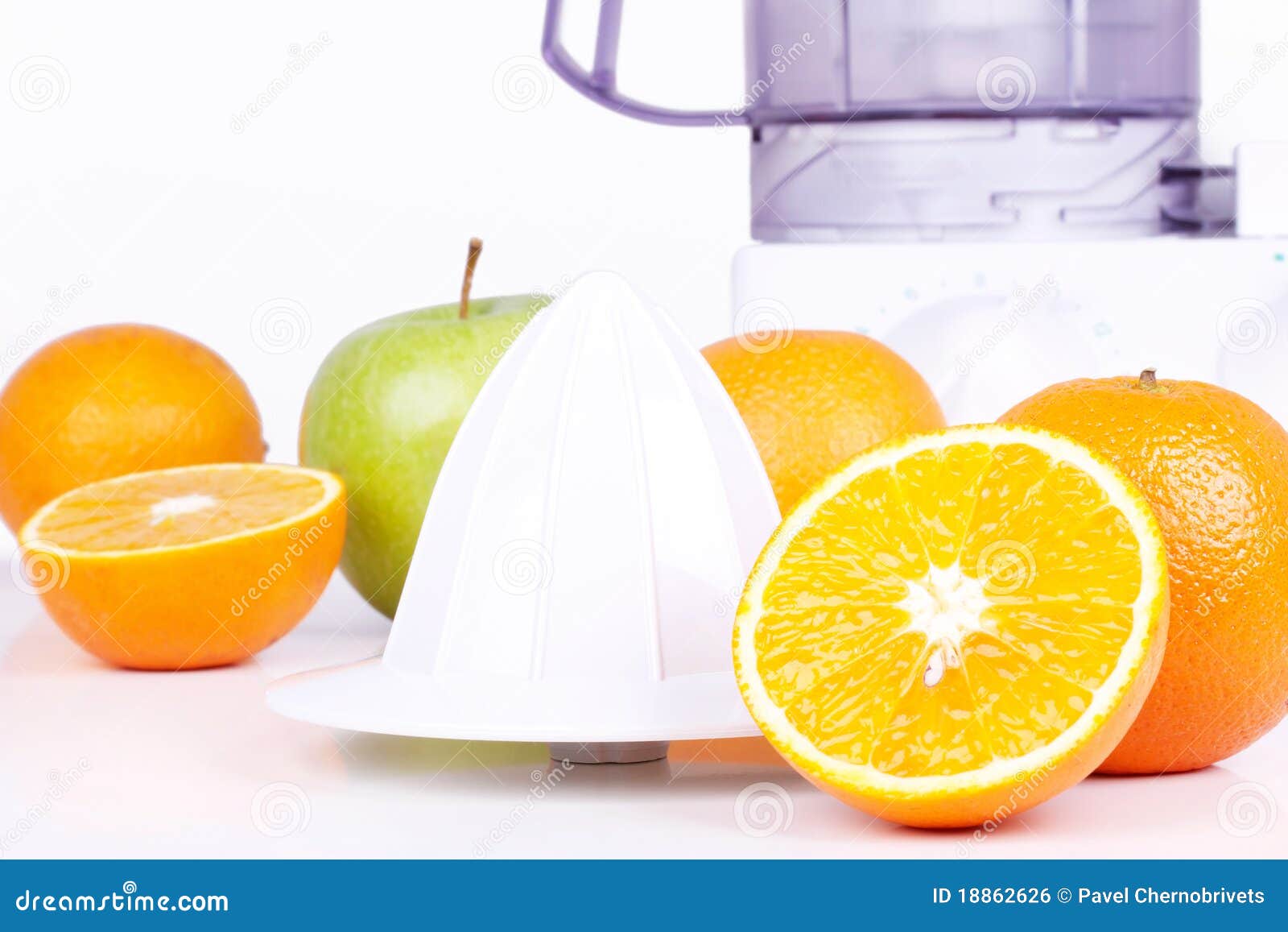 Juicer, Oranges and Green Apple Stock Photo Image of pureed, orange
