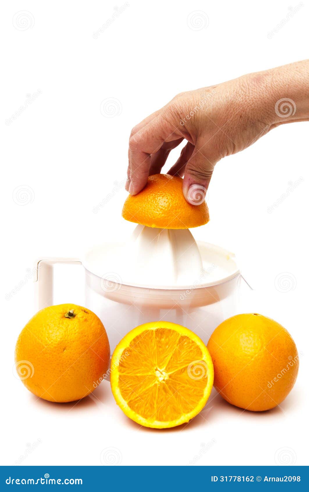 Juicer with oranges stock photo. Image of cold, glass 31778162