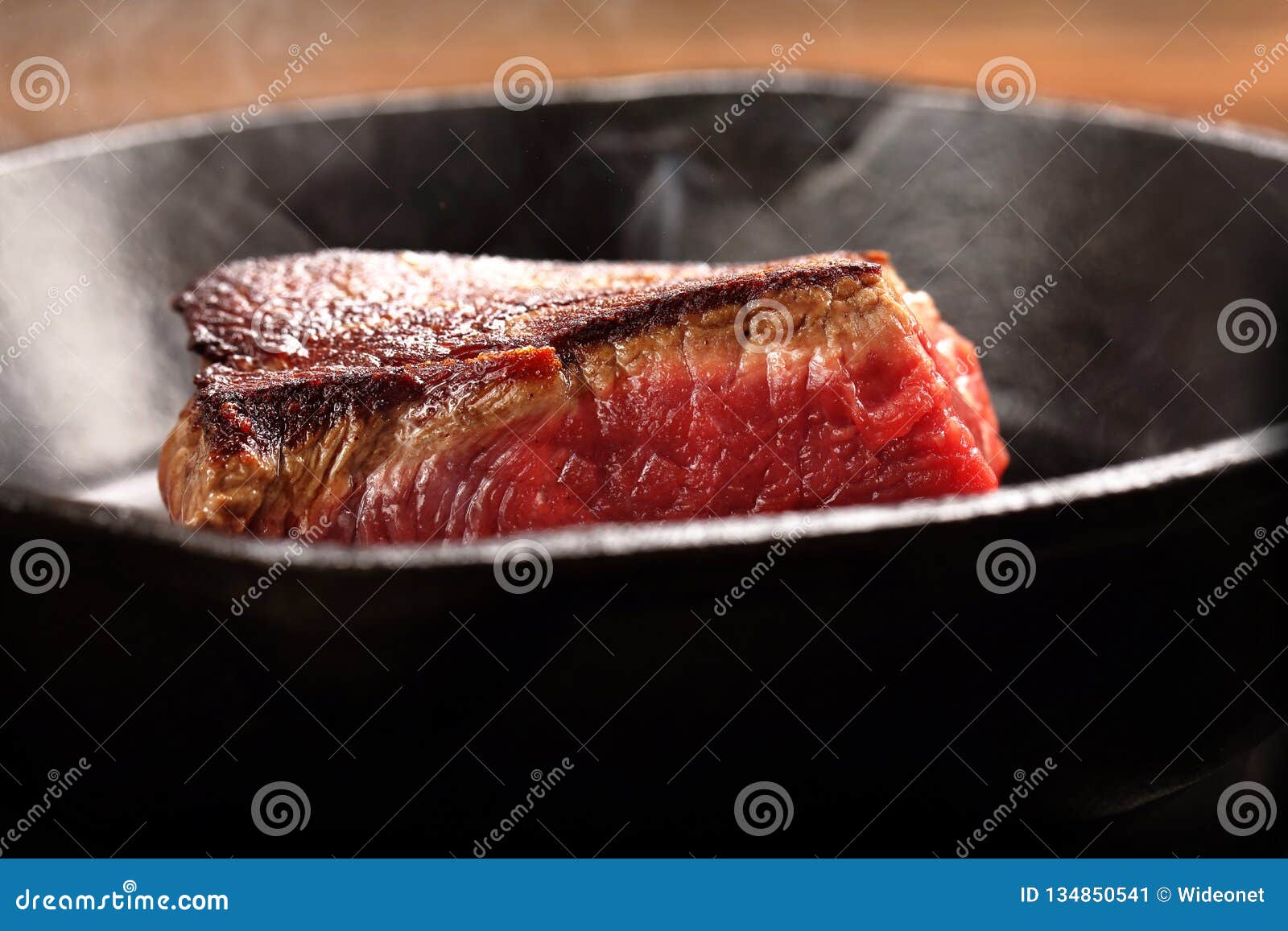 Juicy Beef Steak on Cast Iron Skillet Pan Stock Image Image of copy