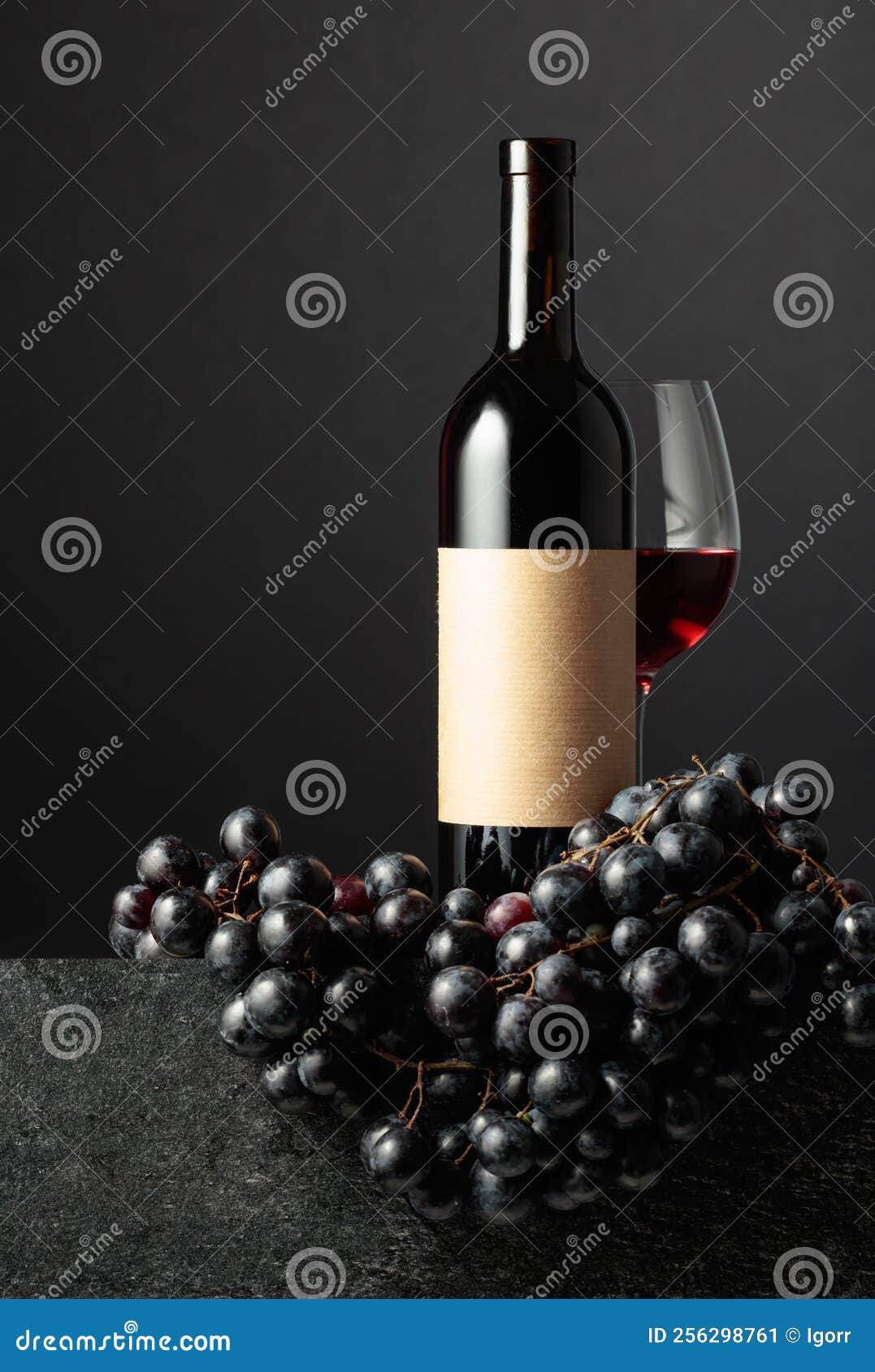 Juicy Blue Grapes and Red Wine on a Black Background Stock Image Image of party, alcohol