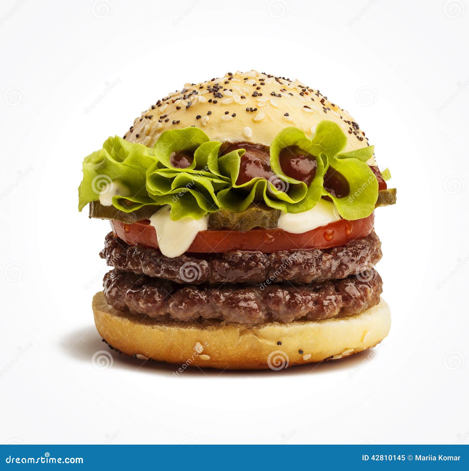 Juicy burger stock image. Image of hamburger, cuisine 42810145