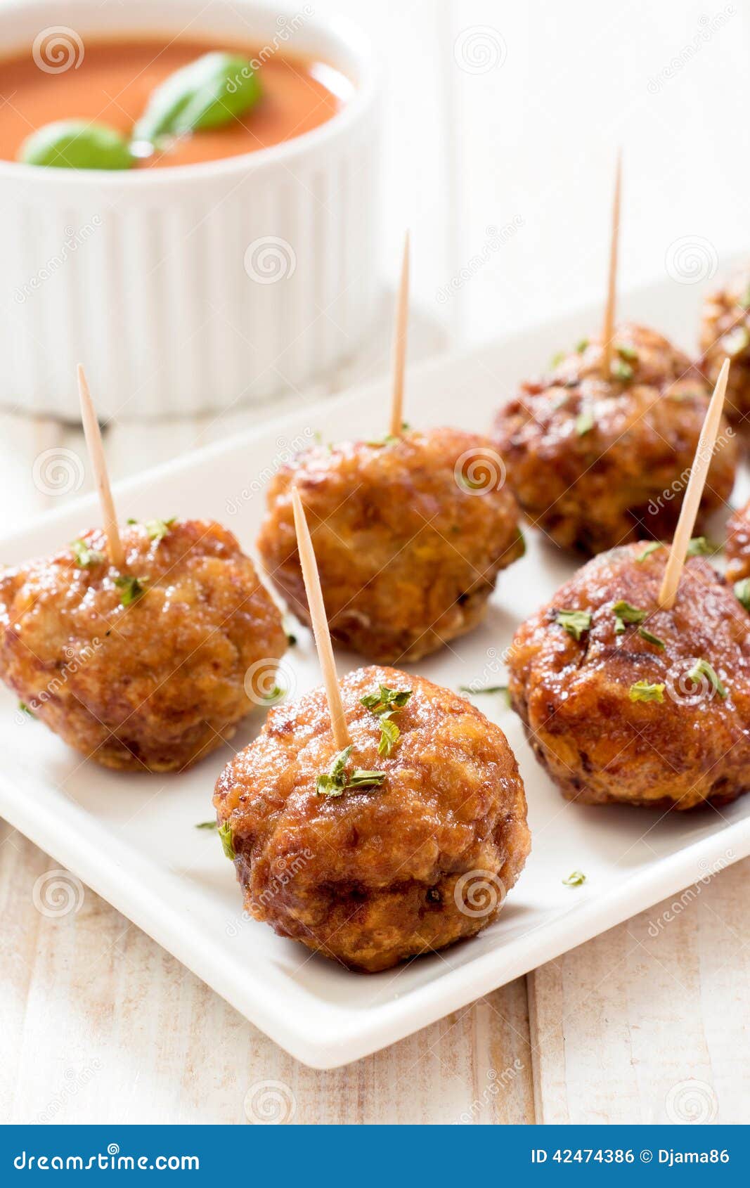 Juicy meatballs in plate stock photo. Image of gourmet 42474386