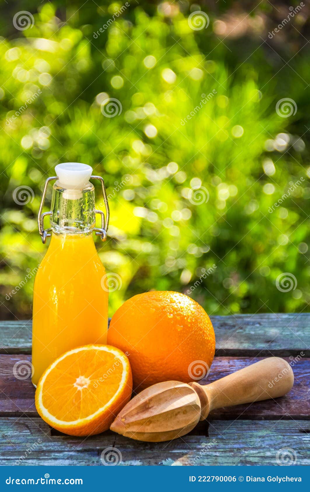 Juicy Orange and Cold Lemonade. Orange Juice Bottle Stock Photo Image