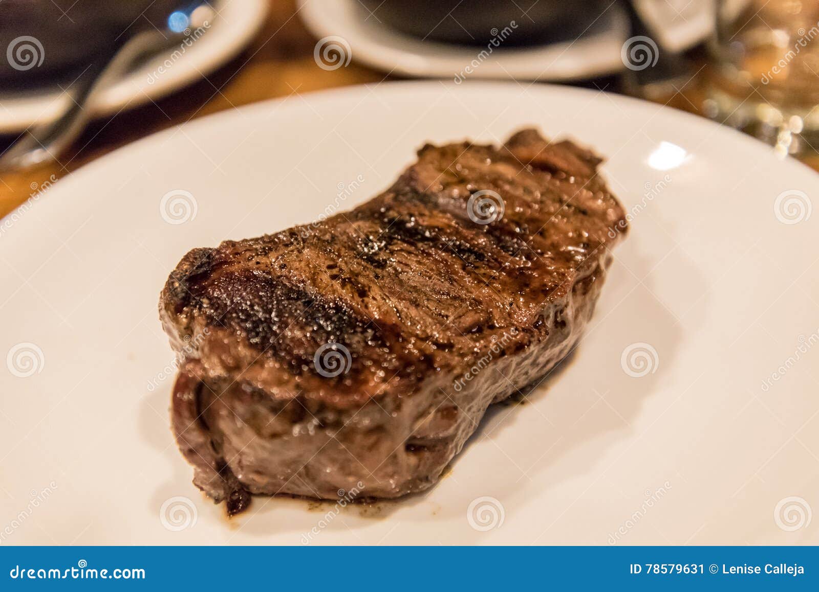 A Juicy Rib Eye Steak Served in a Restaurant Stock Image Image of