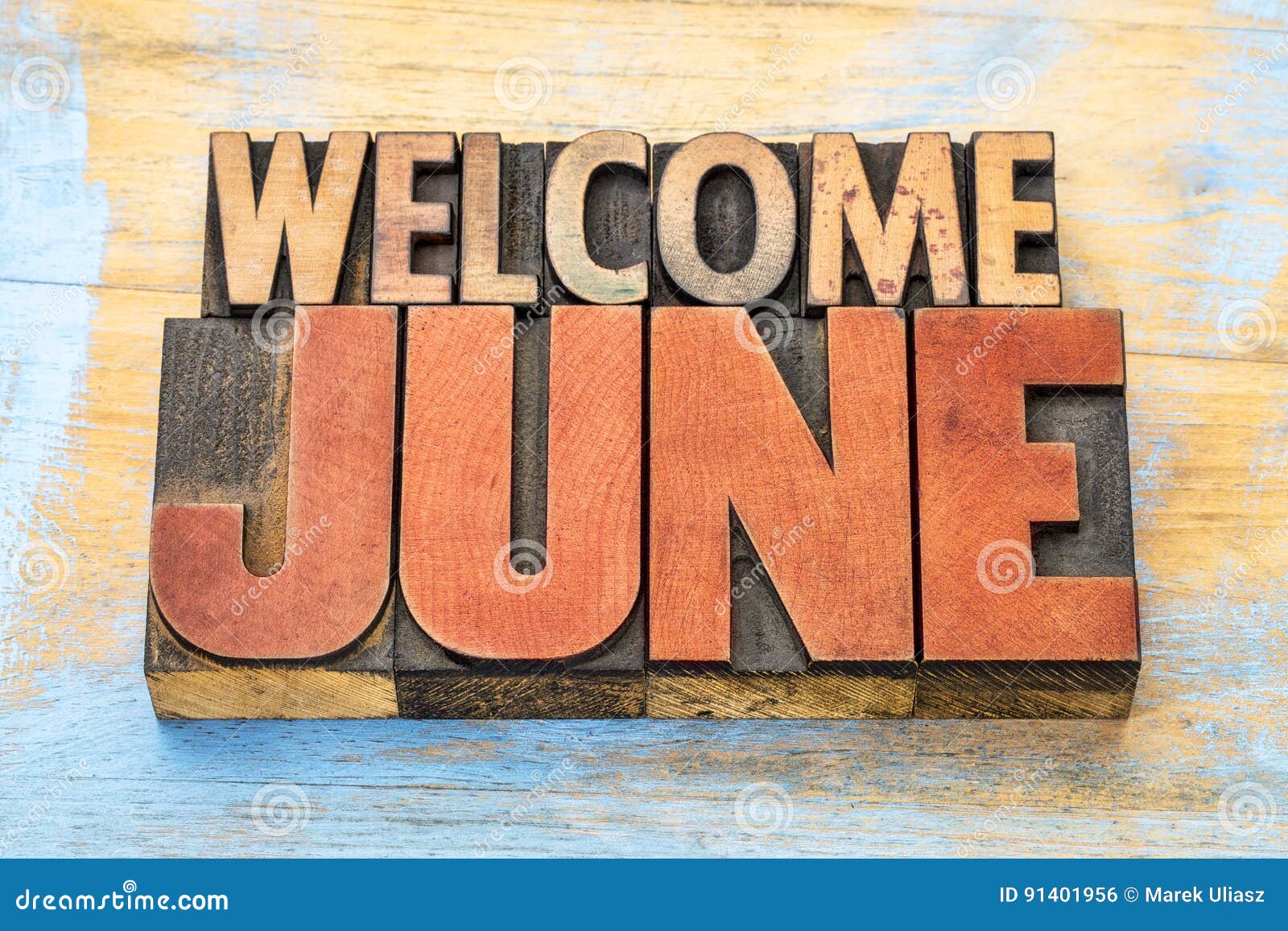 Juin Bienvenu Dans Le Type En Bois D Impression Typographique Photo Stock Image Du Bienvenue Bonjour