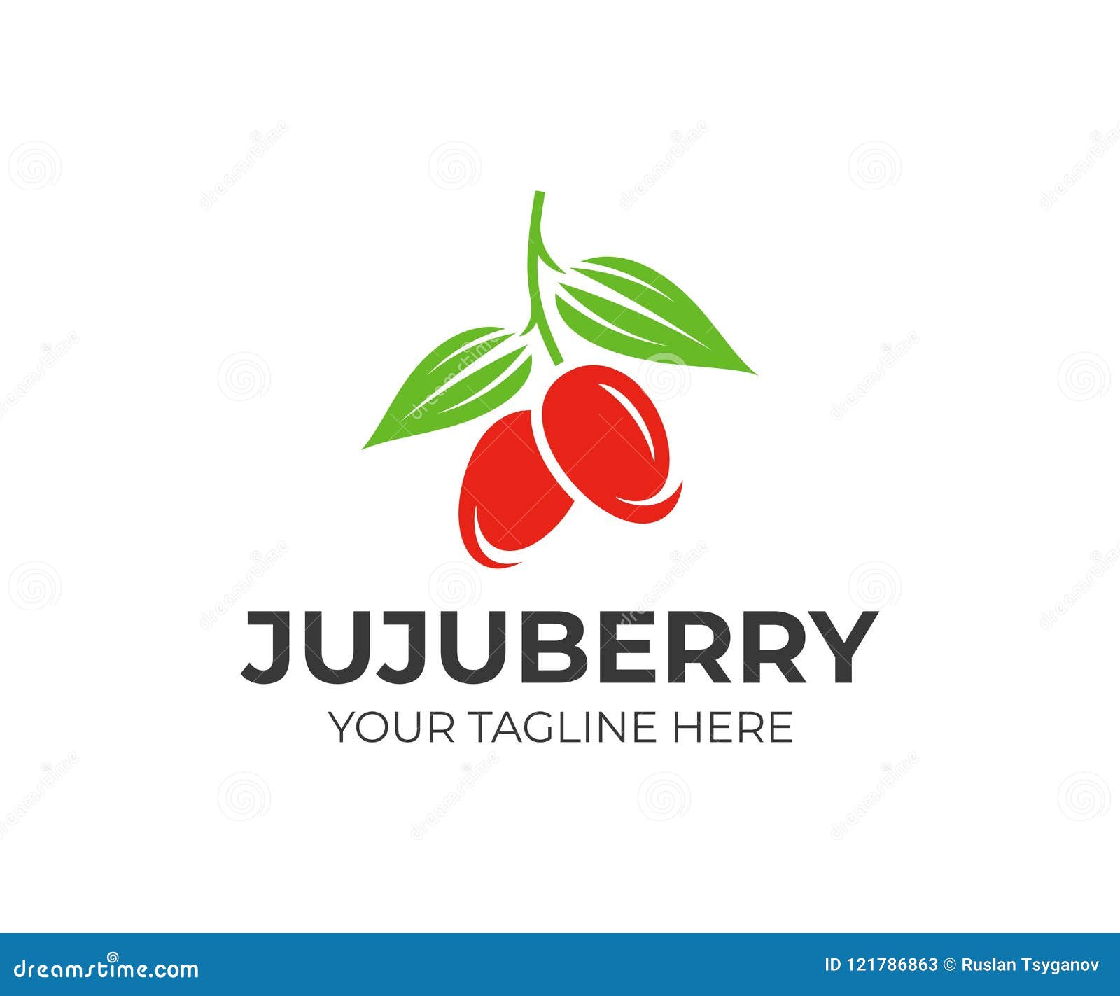 jujube fruit logo template. unabi berry  