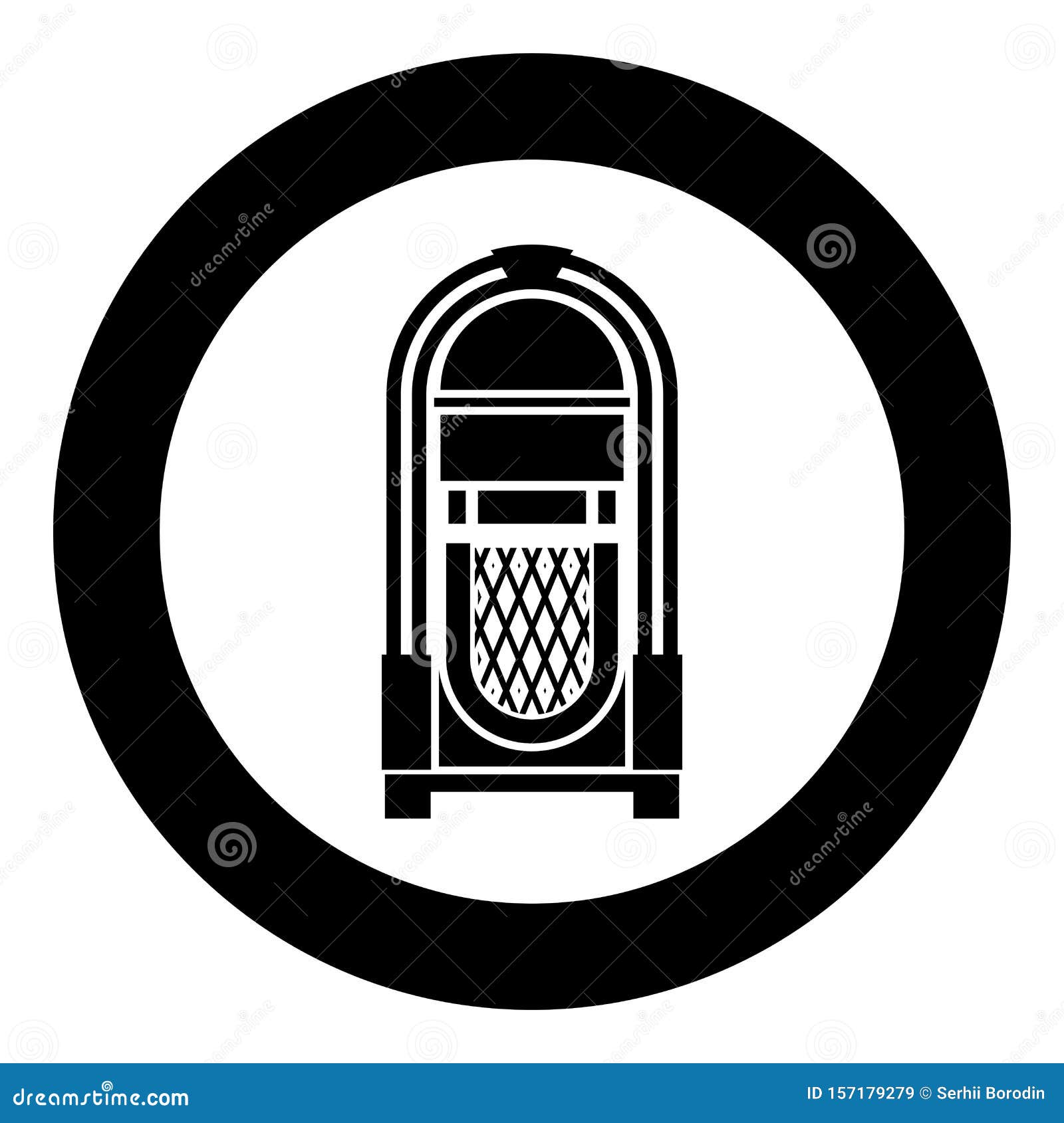 Jukebox Juke Box Automated Retro Music Concept Vintage Playing Device Icon  in Circle Round Black Color Vector Illustration Flat Stock Vector -  Illustration of design, jukebox: 157179279