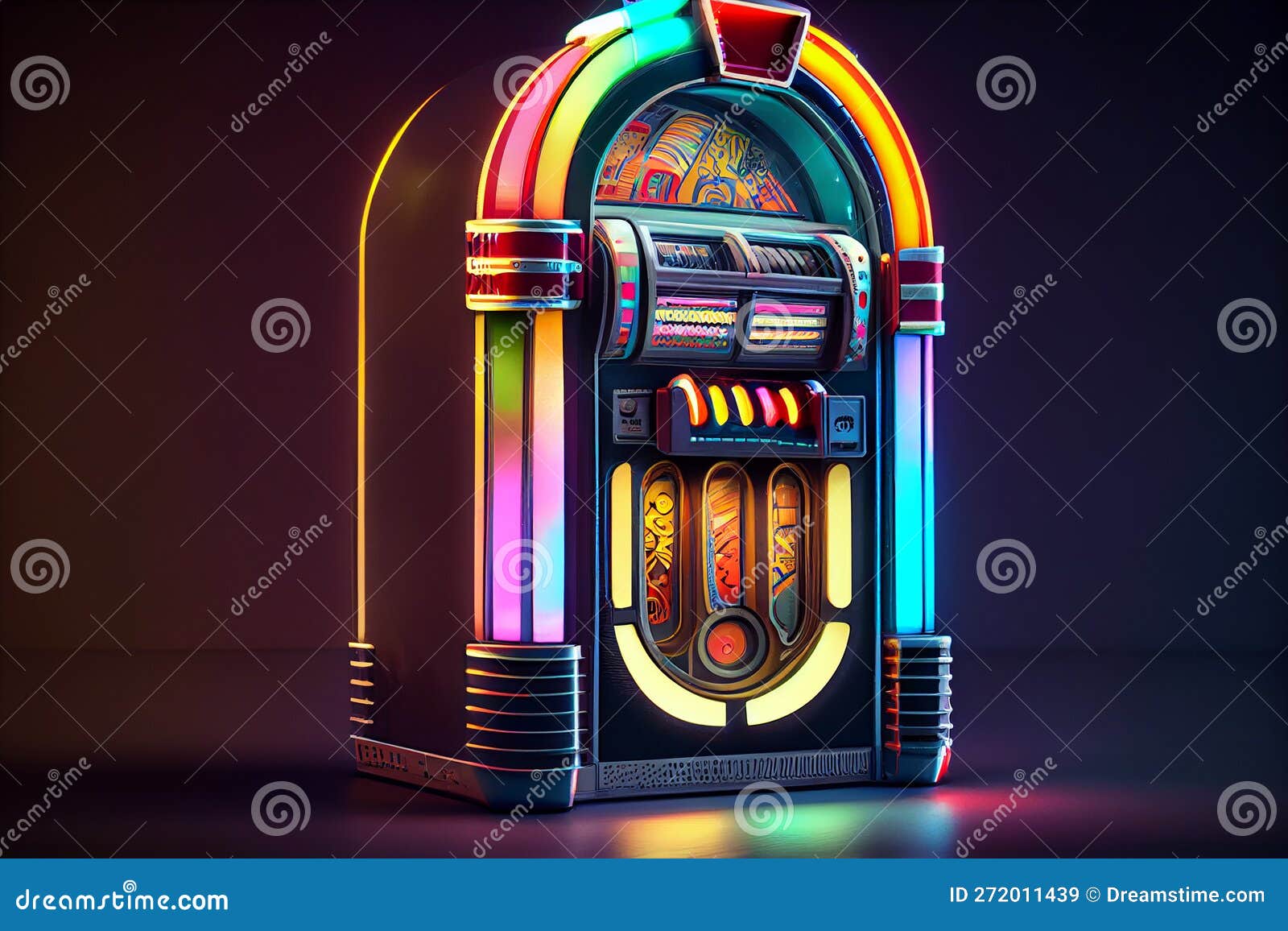 Jukebox Music Player with a Nostalgic Style ,generative AI Stock