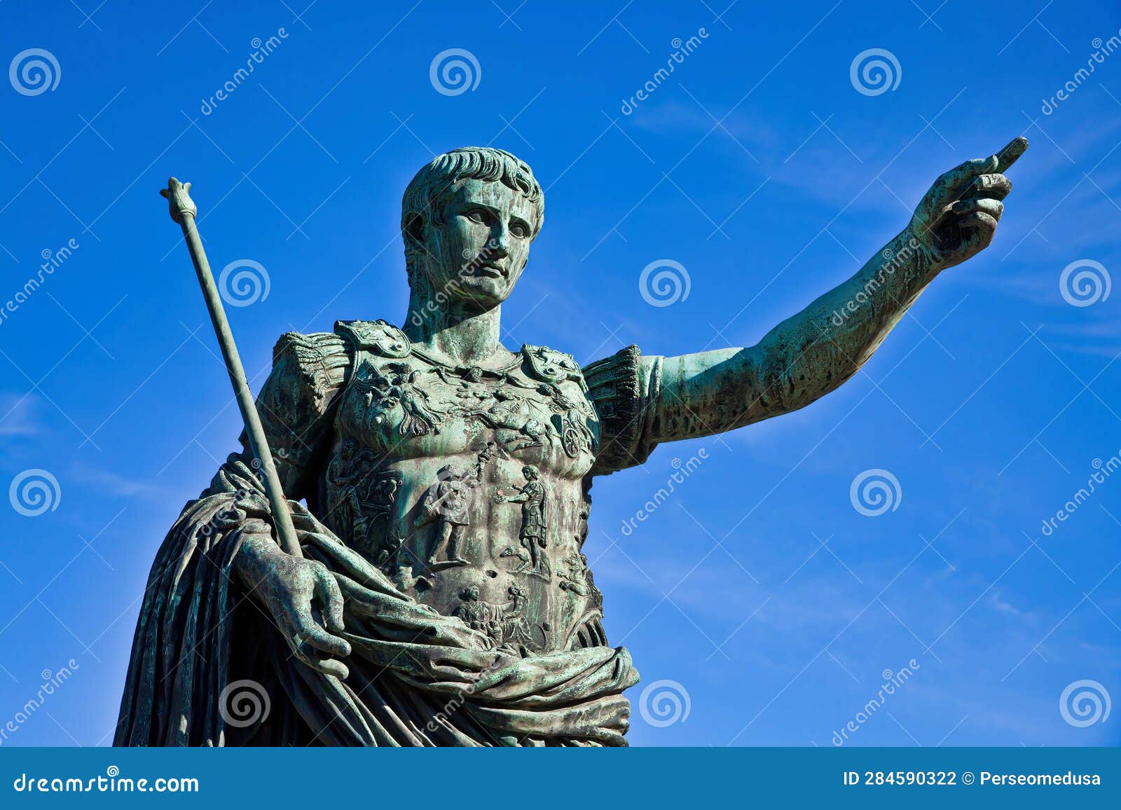 Julius Caesar, Ancient Statue in Rome, Italy. Concept for Leadership