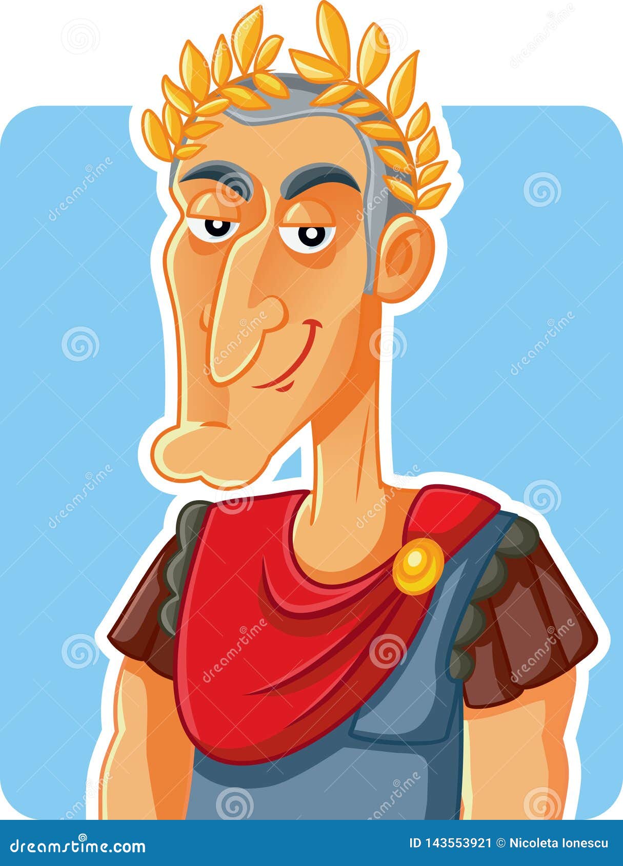 Julius Caesar Roman Emperor Vector Caricature Stock Vector