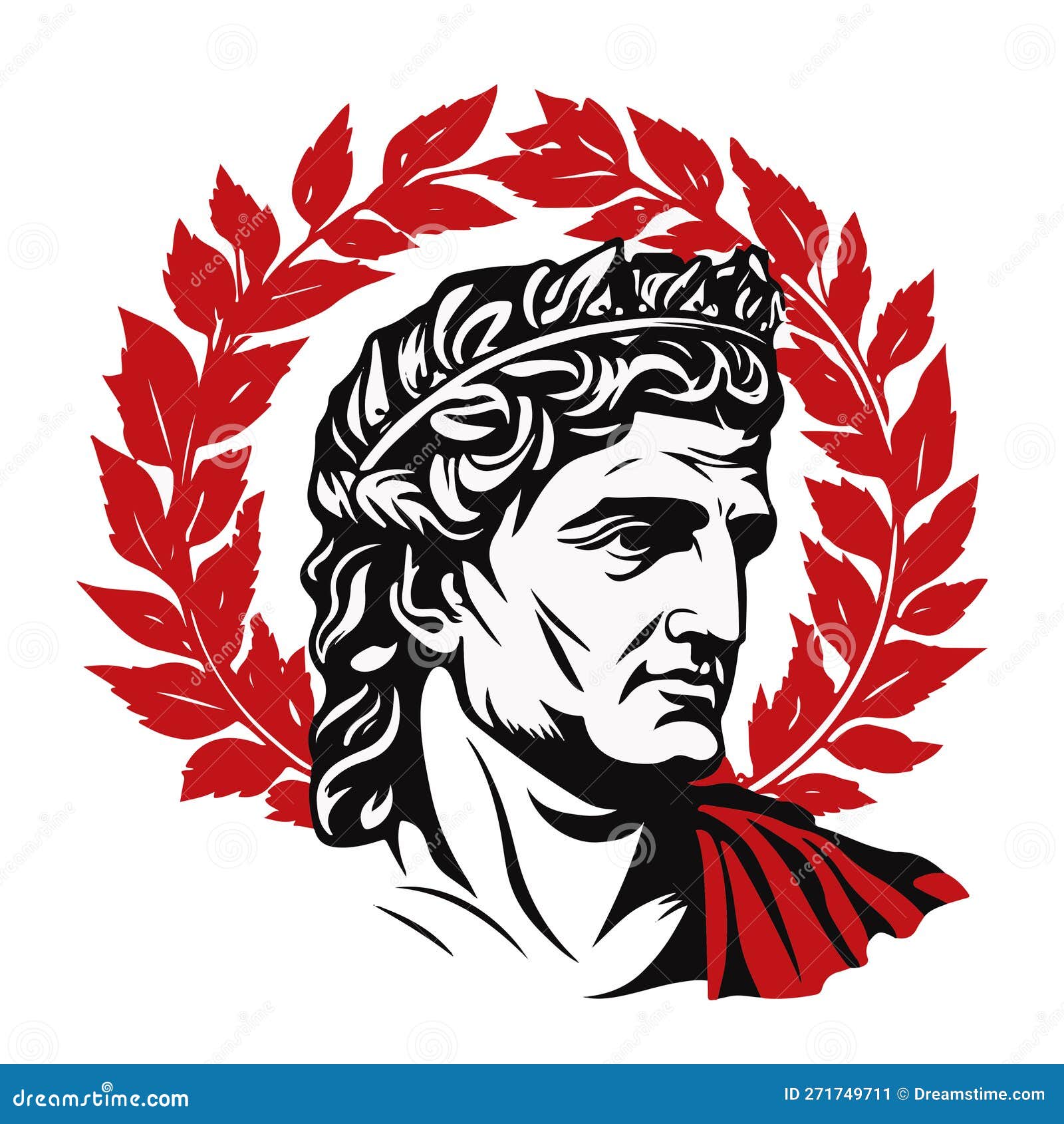 Julius Caesar's Iconic Head Portrait: Timeless Illustration In Black ...