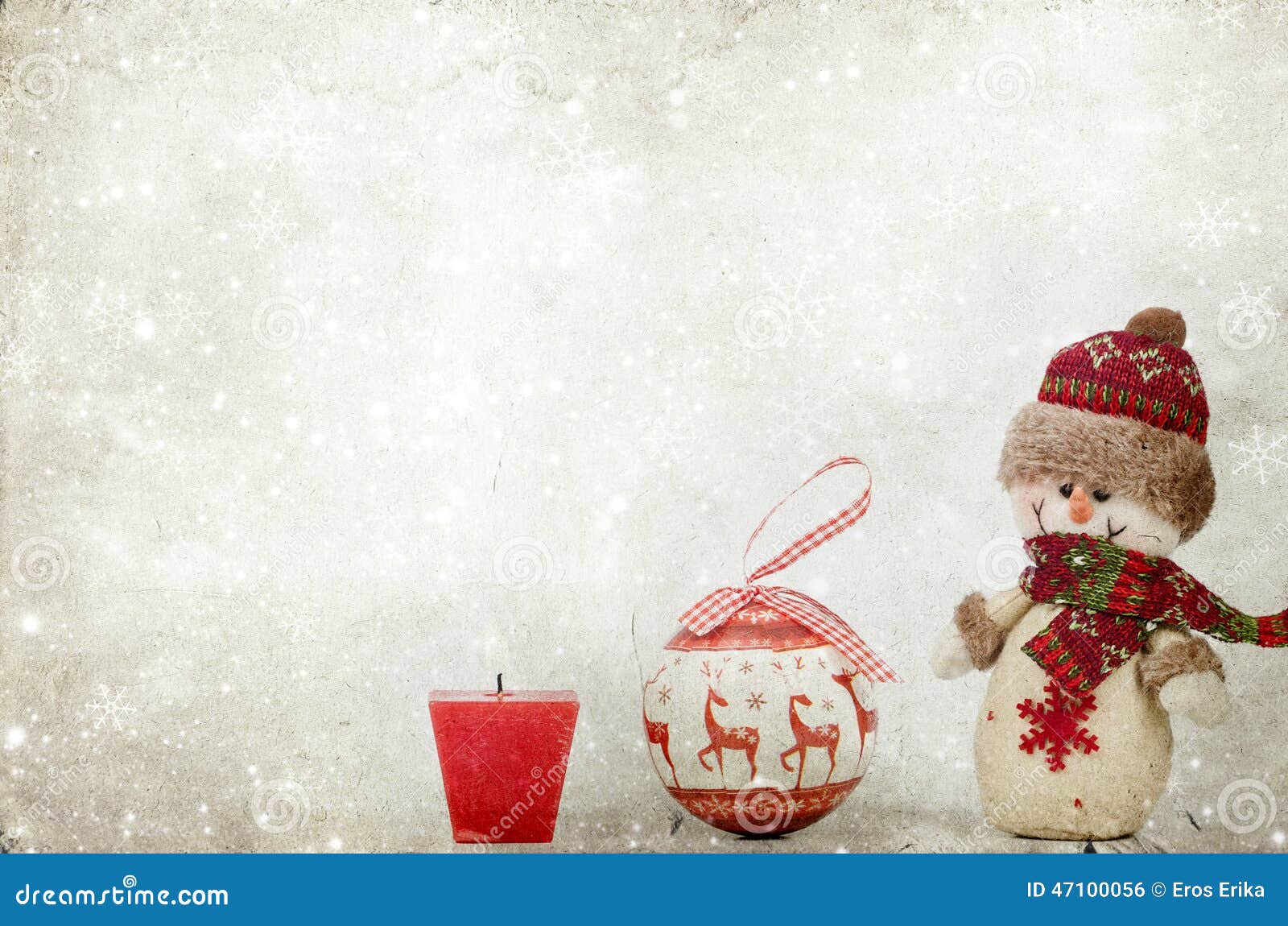Julpynt med snögubben. Closeup på julpynt och snögubben
