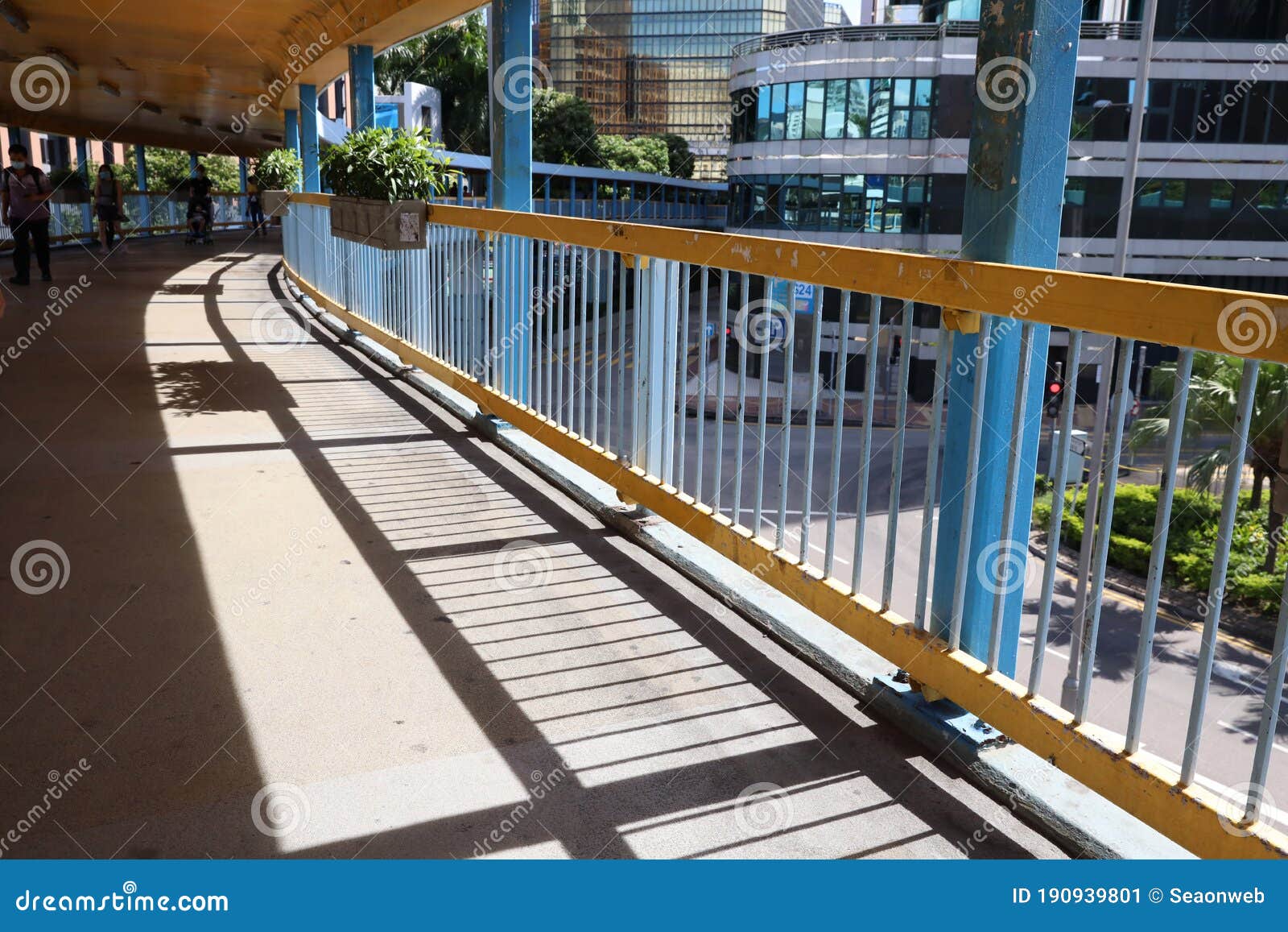 18 July 2020 Angle View of Shadow on Footbridge at Hung Hom Stock Image ...