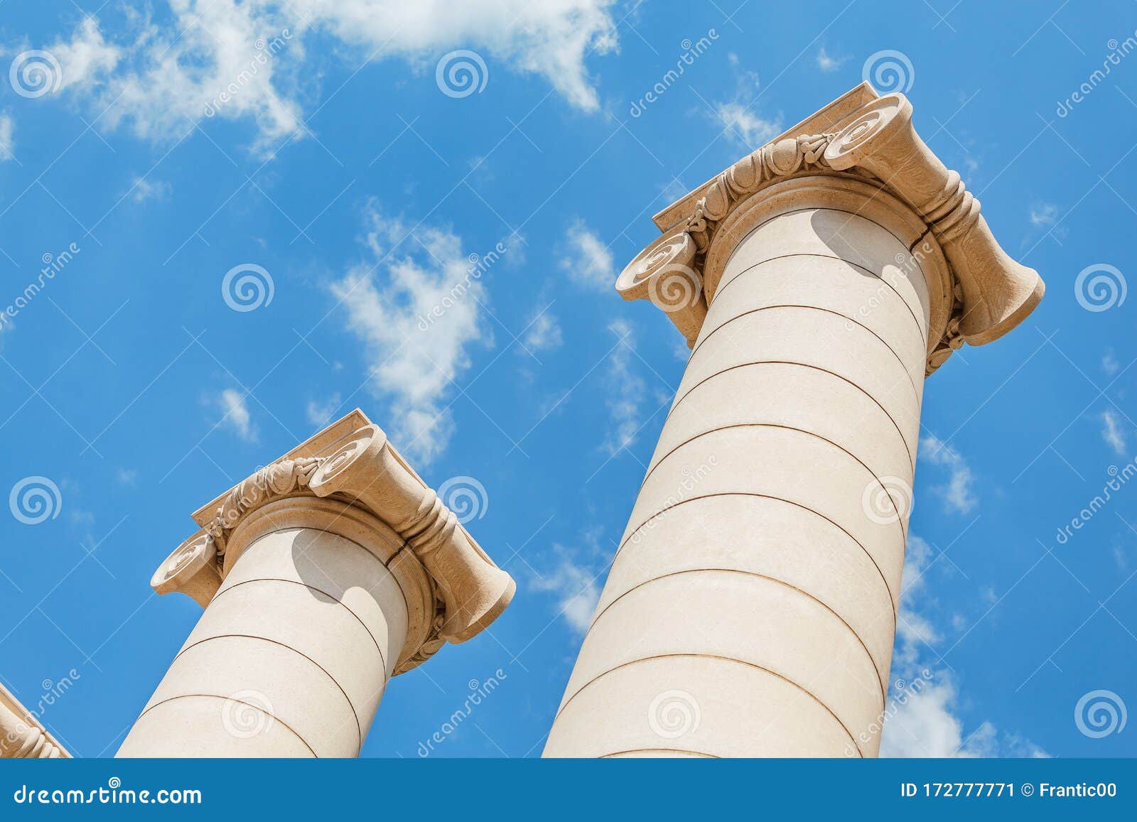 view of the four columns also known as ionic columns on the square of josep puig i cadafalch in