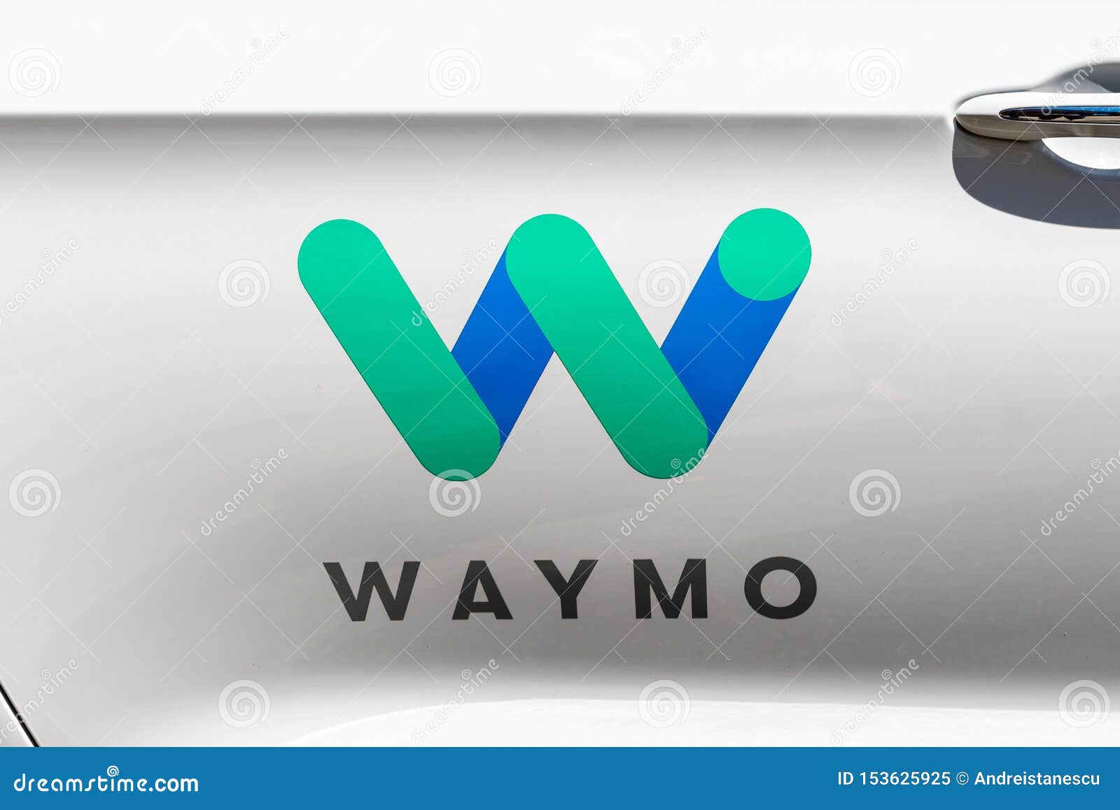 July 16 2019 Mountain View Ca Usa Close Up Of Waymo Logo On