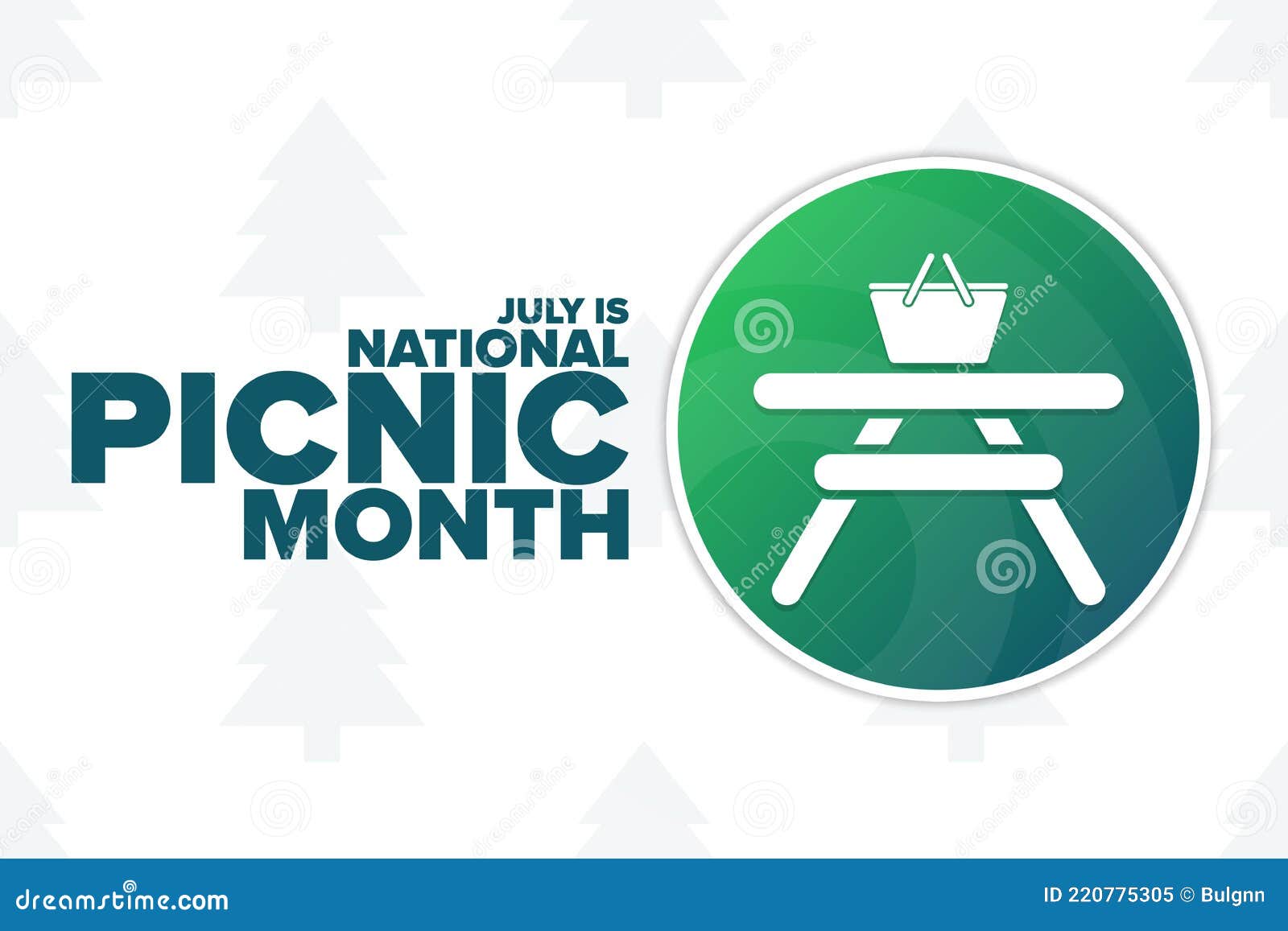July is National Picnic Month. Holiday Concept Stock Vector