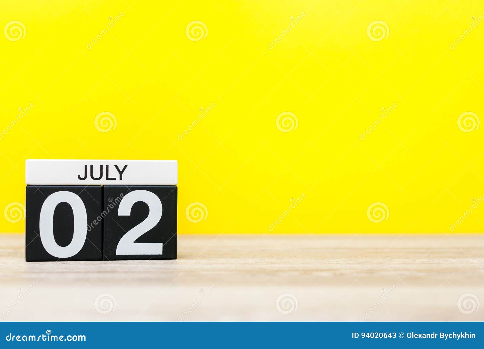 July 2nd Image of July 2 Calendar on Yellow Background Summer Time July 2nd Image of July 2 Calendar on Yellow Background Summer Time