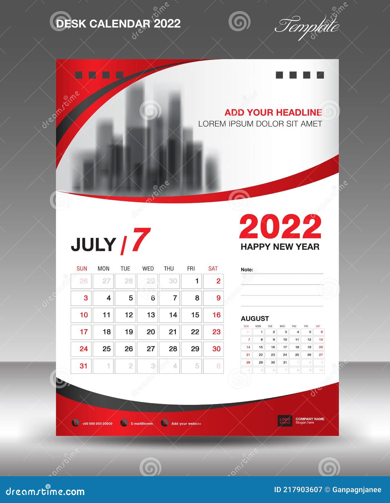 Desk Calendar 2022 Template July Month Design Wall Calendar Design Calendar 2022 Template Modern Style Planner Stock Vector Illustration Of Media Calendar 217903607