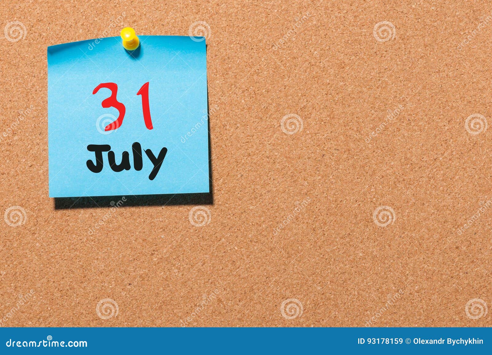july-31st-day-31-of-month-color-sticker-calendar-on-notice-board