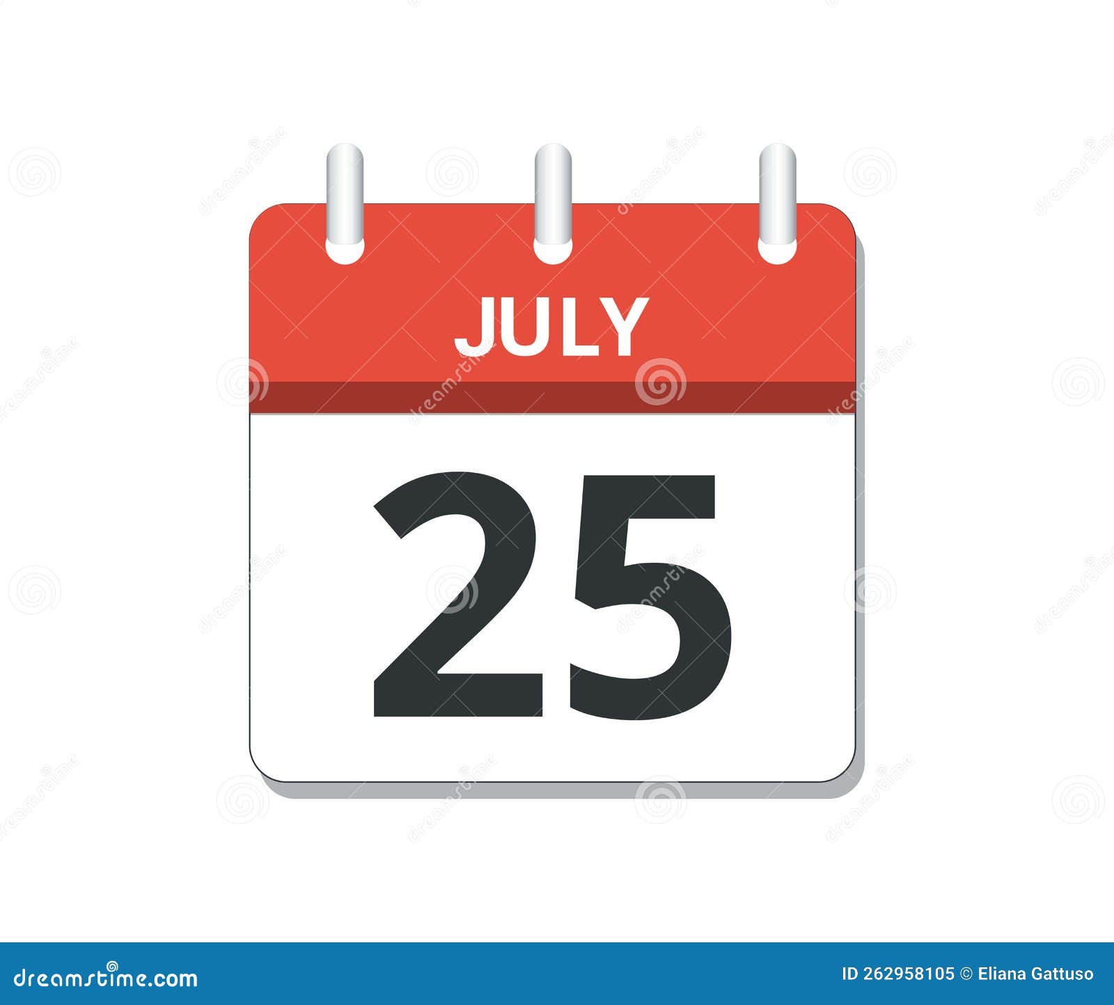 July 25th Calendar Icon Vector Concept Of Schedule Business And Tasks