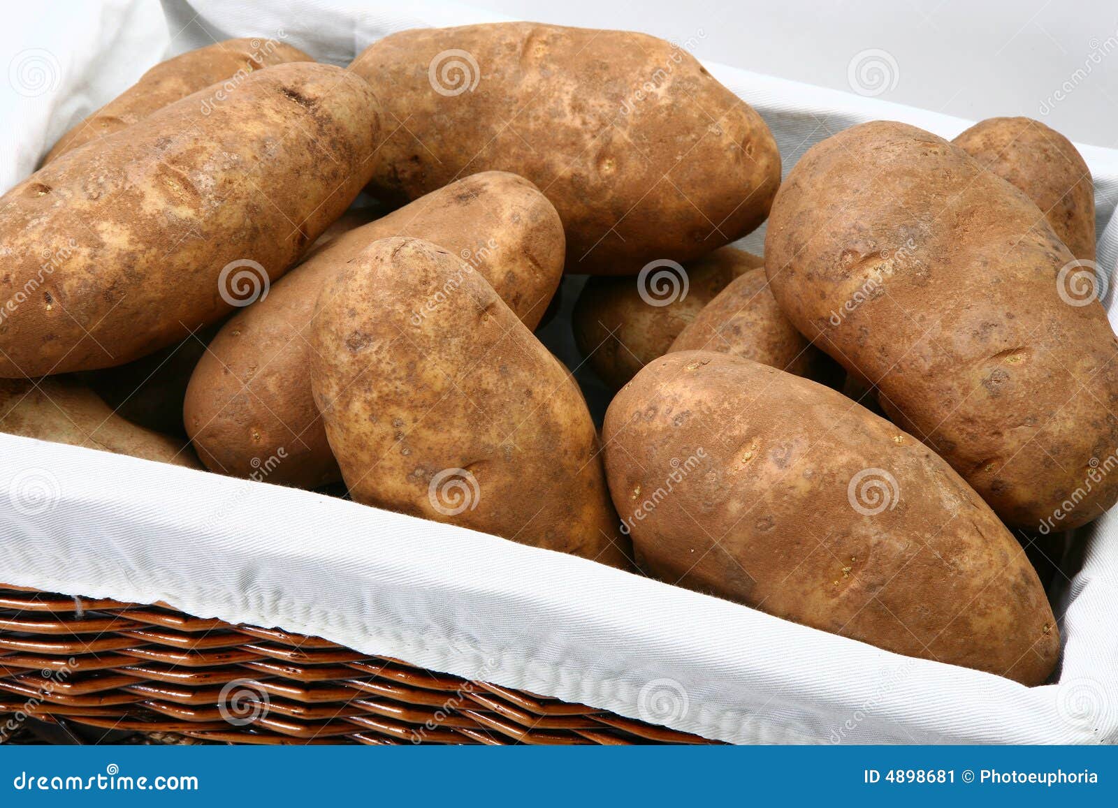 jumbo russet potatoes in basket