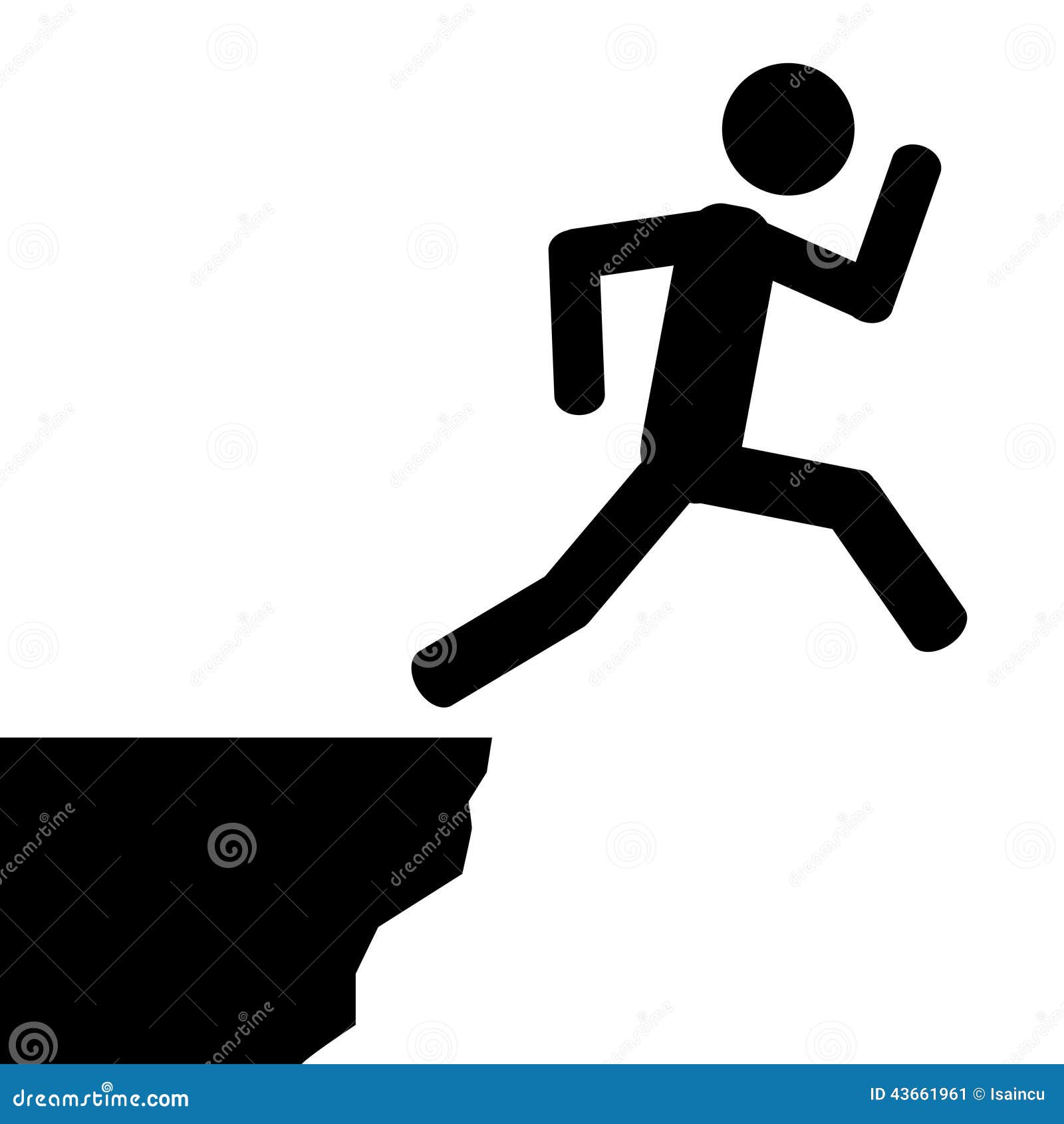 Jump From Cliff Stock Vector Illustration Of Black Isolated