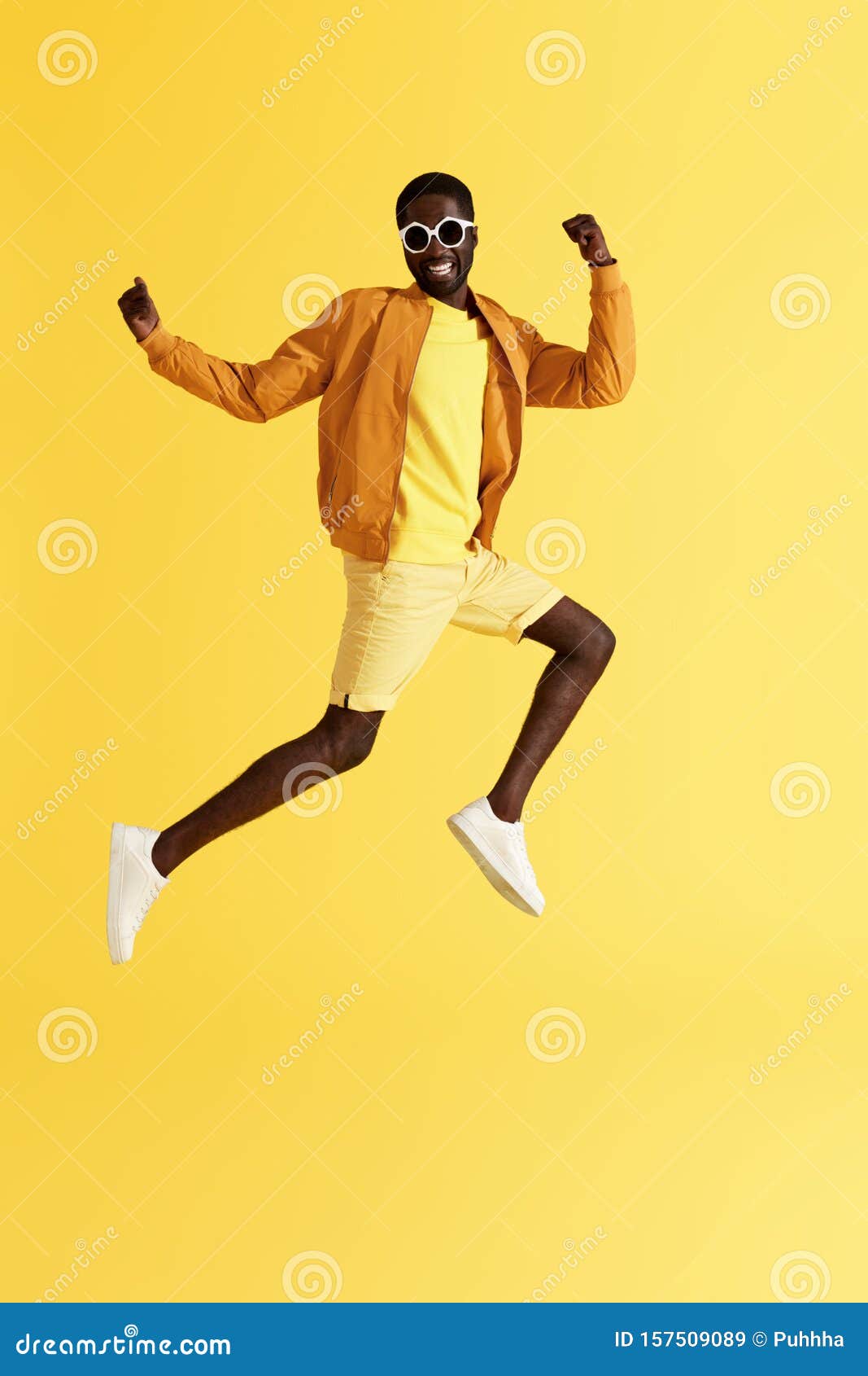 excited man jumping