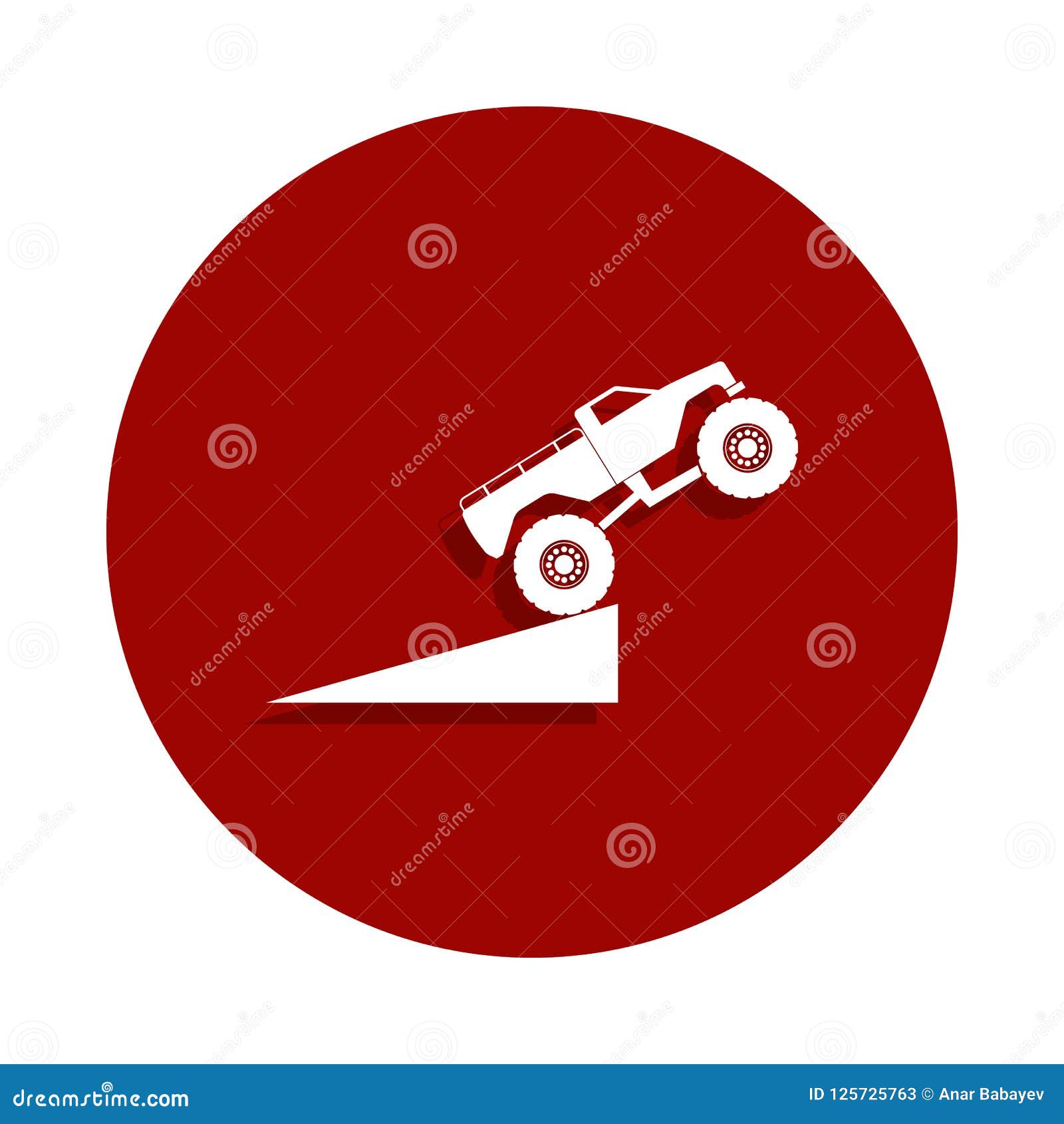 jump monster track icon in badge style. one of monster trucks collection icon can be used for ui, ux