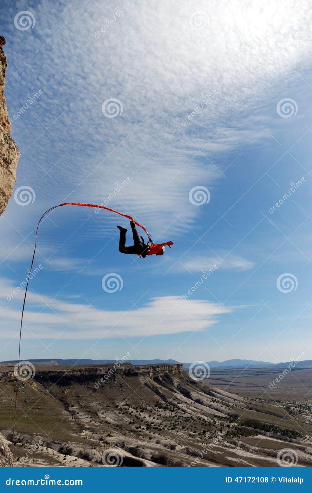 Jump Off a Cliff with a Rope.Bungee Jumping Stock Photo Image of fall