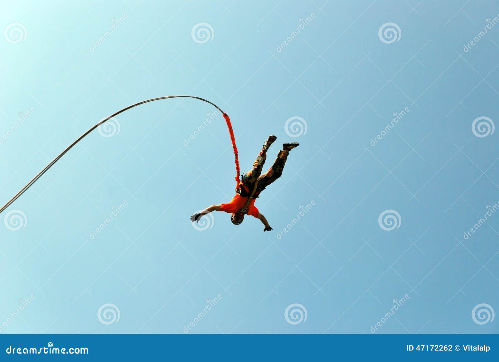 Jump Off a Cliff with a Rope.Bungee Jumping Stock Photo Image of