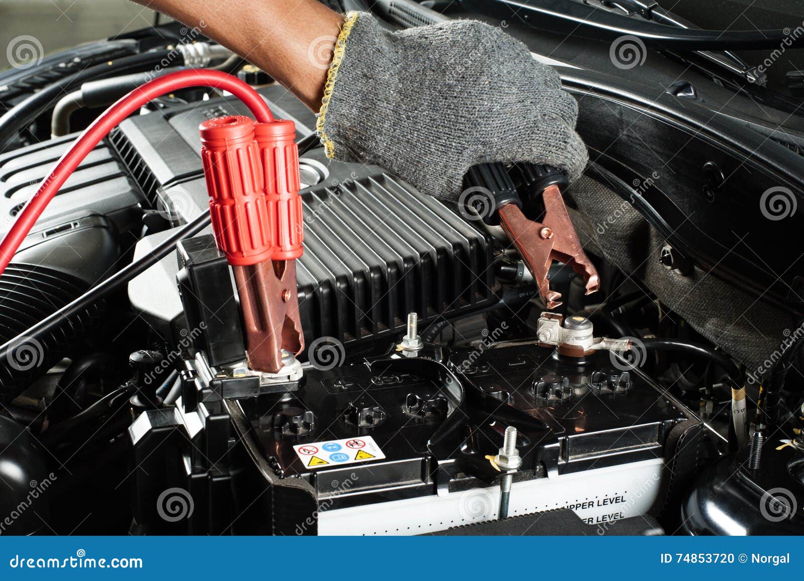 Jumper cable stock photo. Image of connect, amperes, clamp 74853720