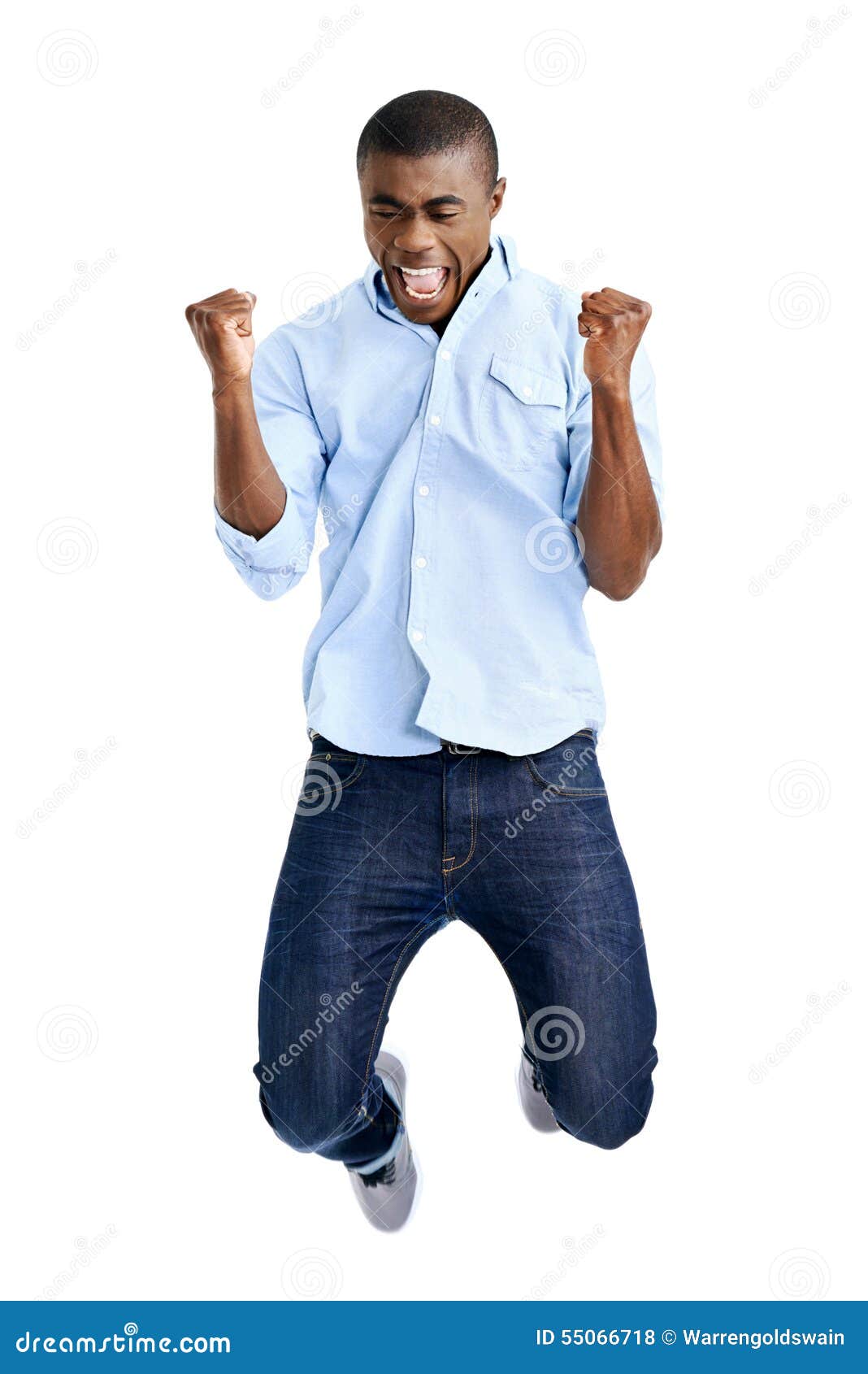Jumping african man stock photo. Image of triumph, cheerful 55066718