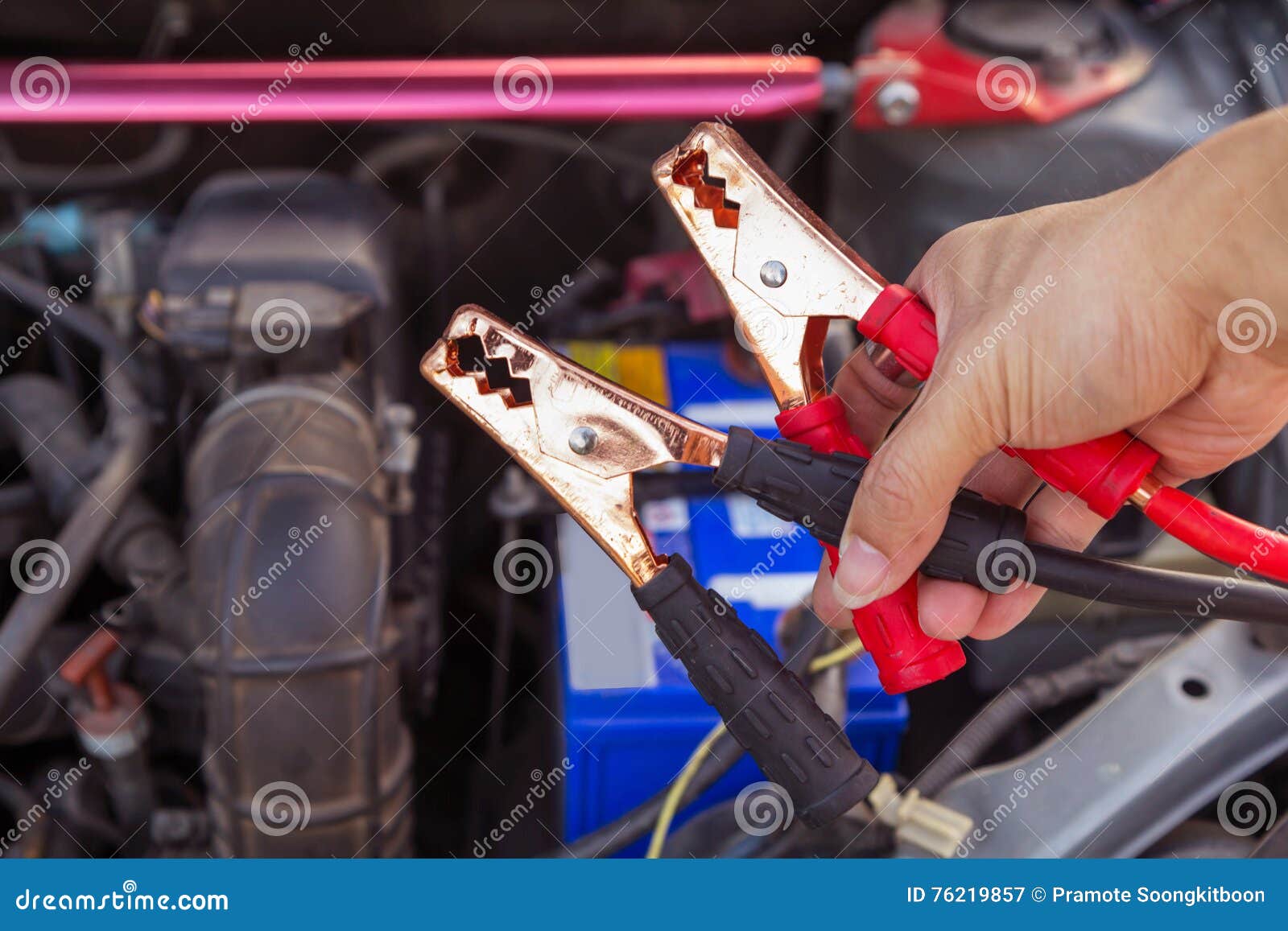 Jumping the Battery for Charging Stock Image Image of towing, jumper
