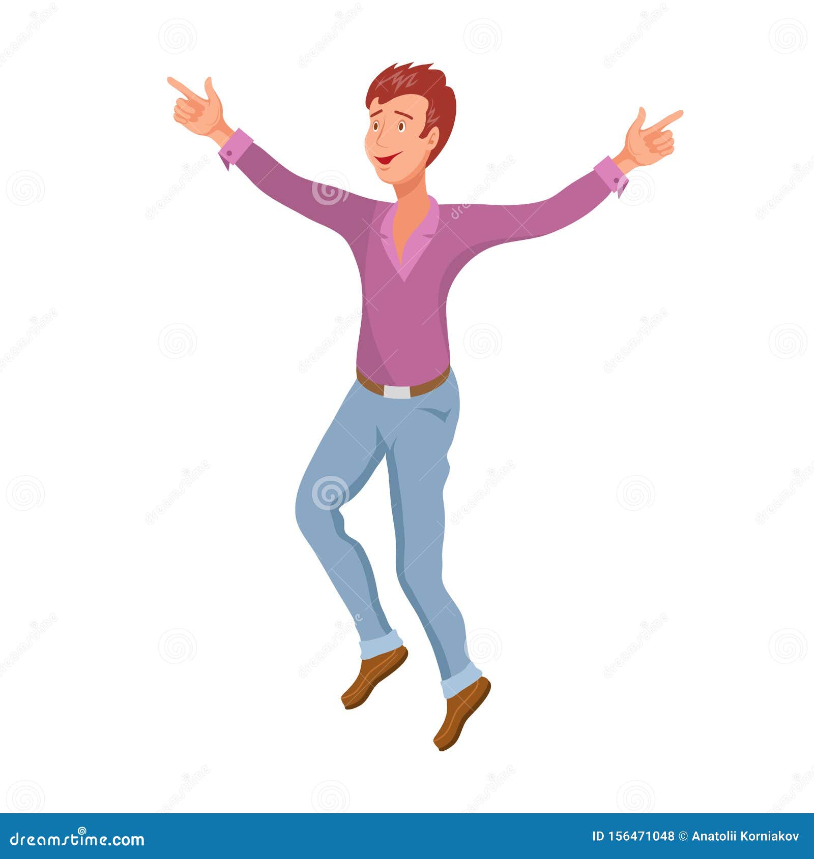 Jumping or Dancing Man. Cartoon Character. Party People. Cheerful Jumping  Man. Smiling Happy Human  Jumping Man Stock Vector -  Illustration of facefashion, crazy: 156471048