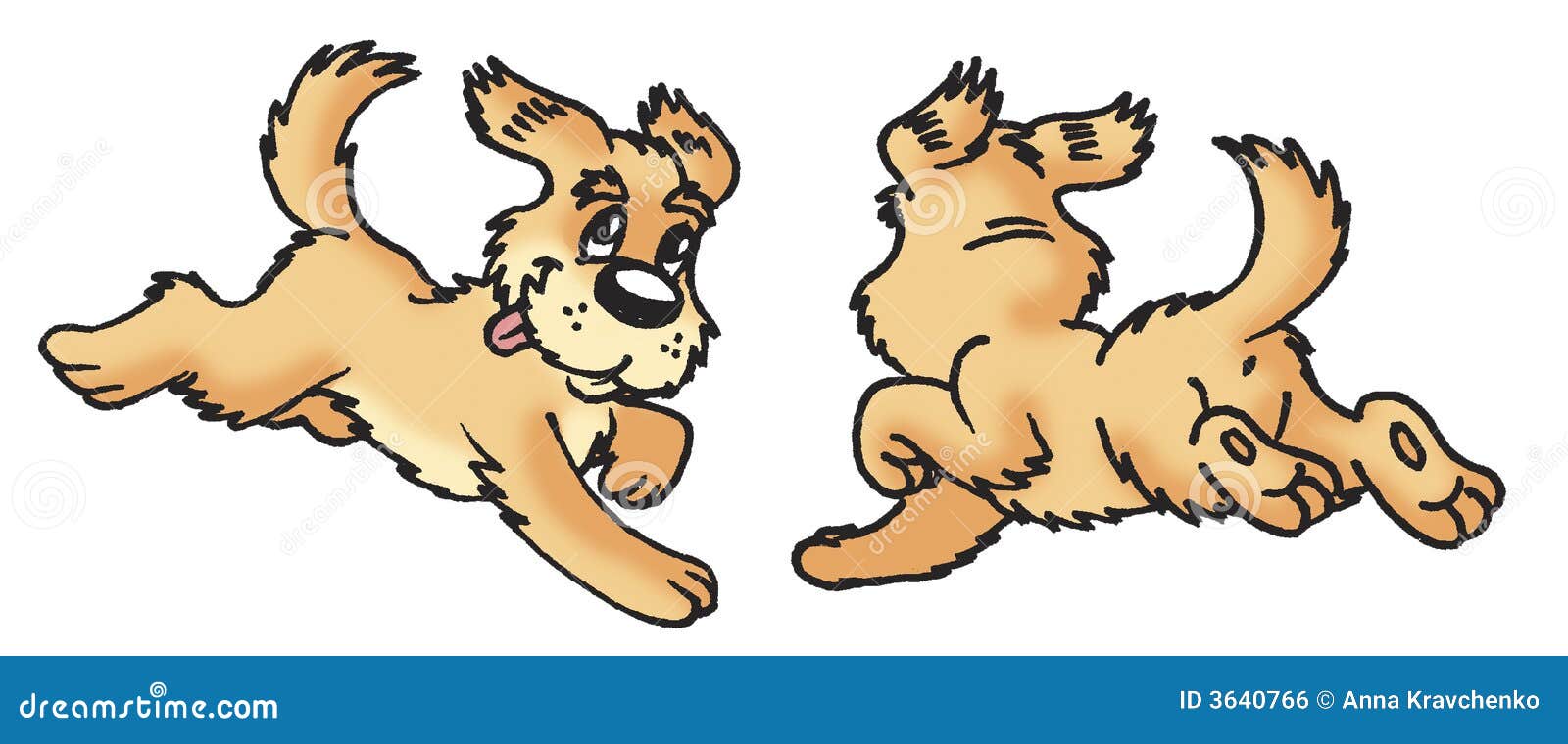 Jumping dog stock illustration. Illustration of pink, tail - 3640766