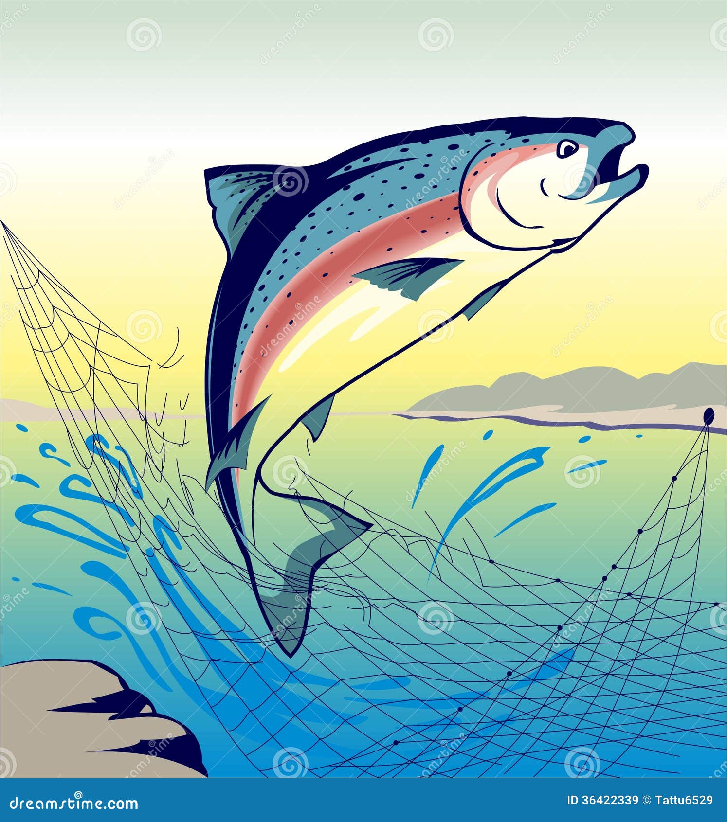 Salmon Jumping Stock Illustrations – 1,404 Salmon Jumping Stock  Illustrations, Vectors & Clipart - Dreamstime