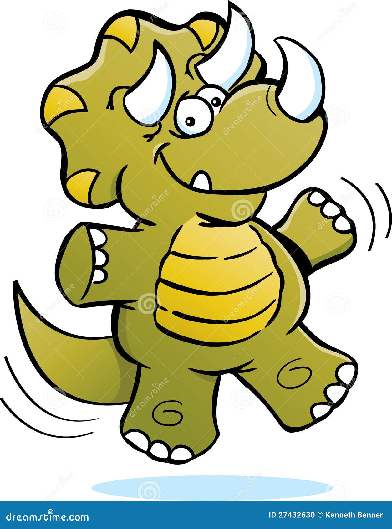 Cute little triceratops dinosaur cartoon jumping Vector Image