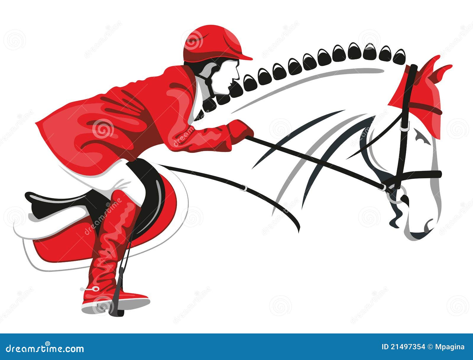 Jumping horse and jockey stock vector. Illustration of leisure 21497354