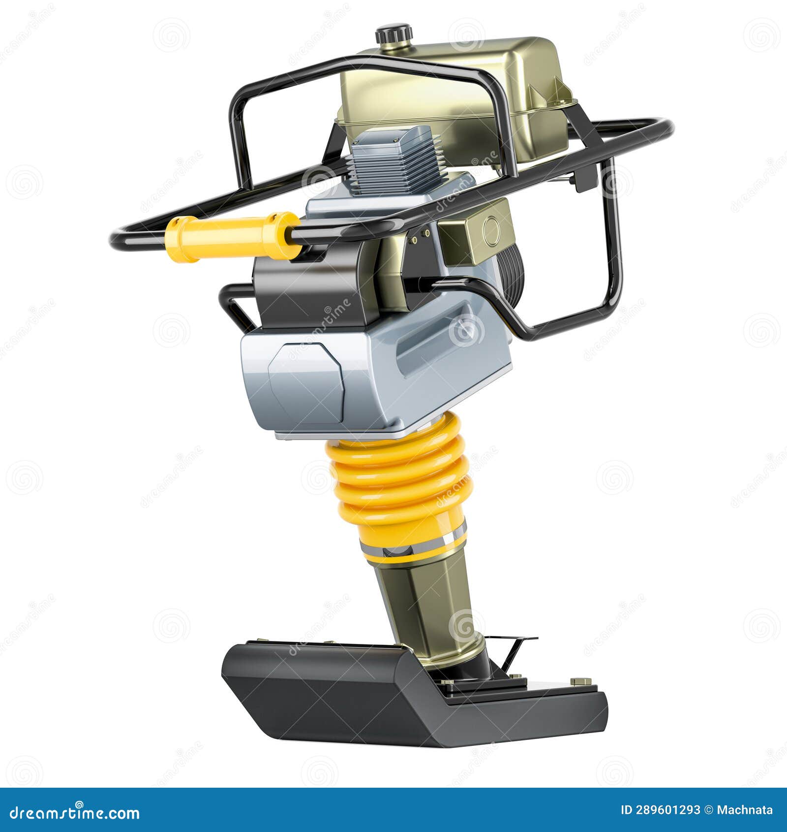 Jumping Jack Compactor. Petrol Engine Trench Rammer Stock Illustration