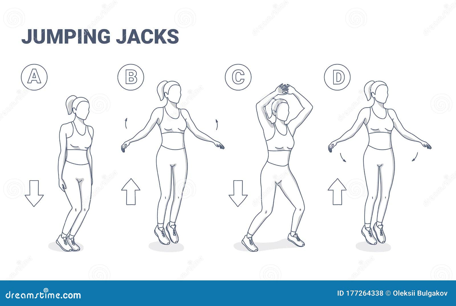 jumping jacks exercise girl workout. star jumps , a young woman in sportswear does the side-straddle hop.